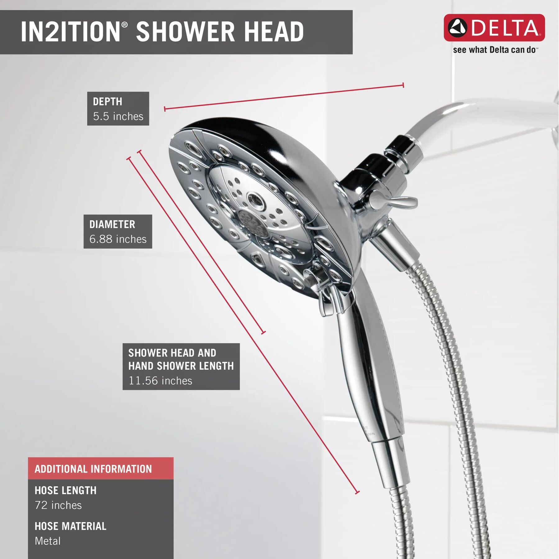 H2Okinetic&reg; In2ition&reg; 5-Setting Two-in-One Shower with MagnaTite
