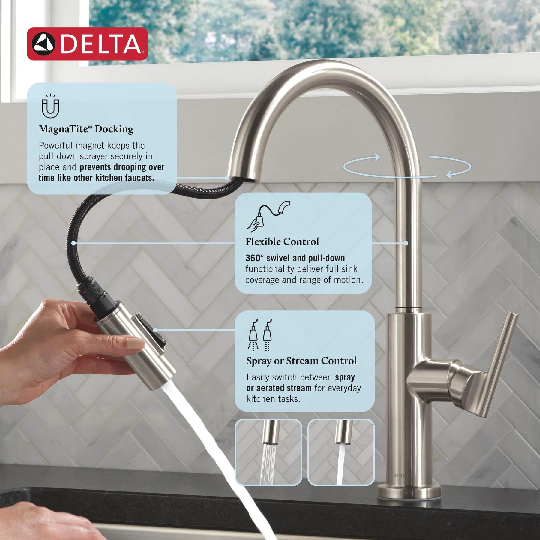 Single Handle Pull-Down Kitchen Faucet