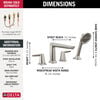 4-Hole Roman Tub Trim with Hand Shower