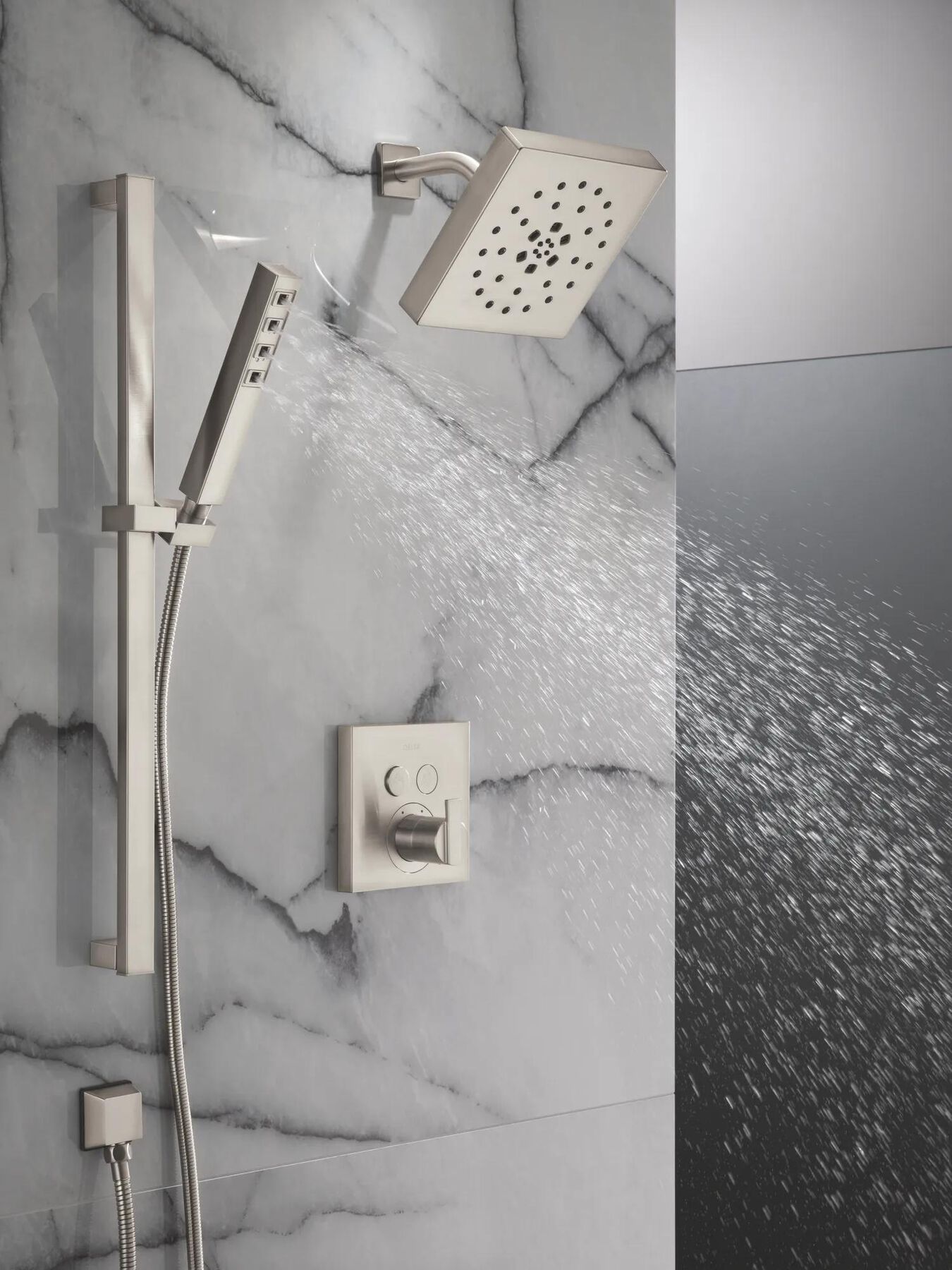 H<sub>2</sub>Okinetic&reg; Single-Setting Slide Bar Hand Shower