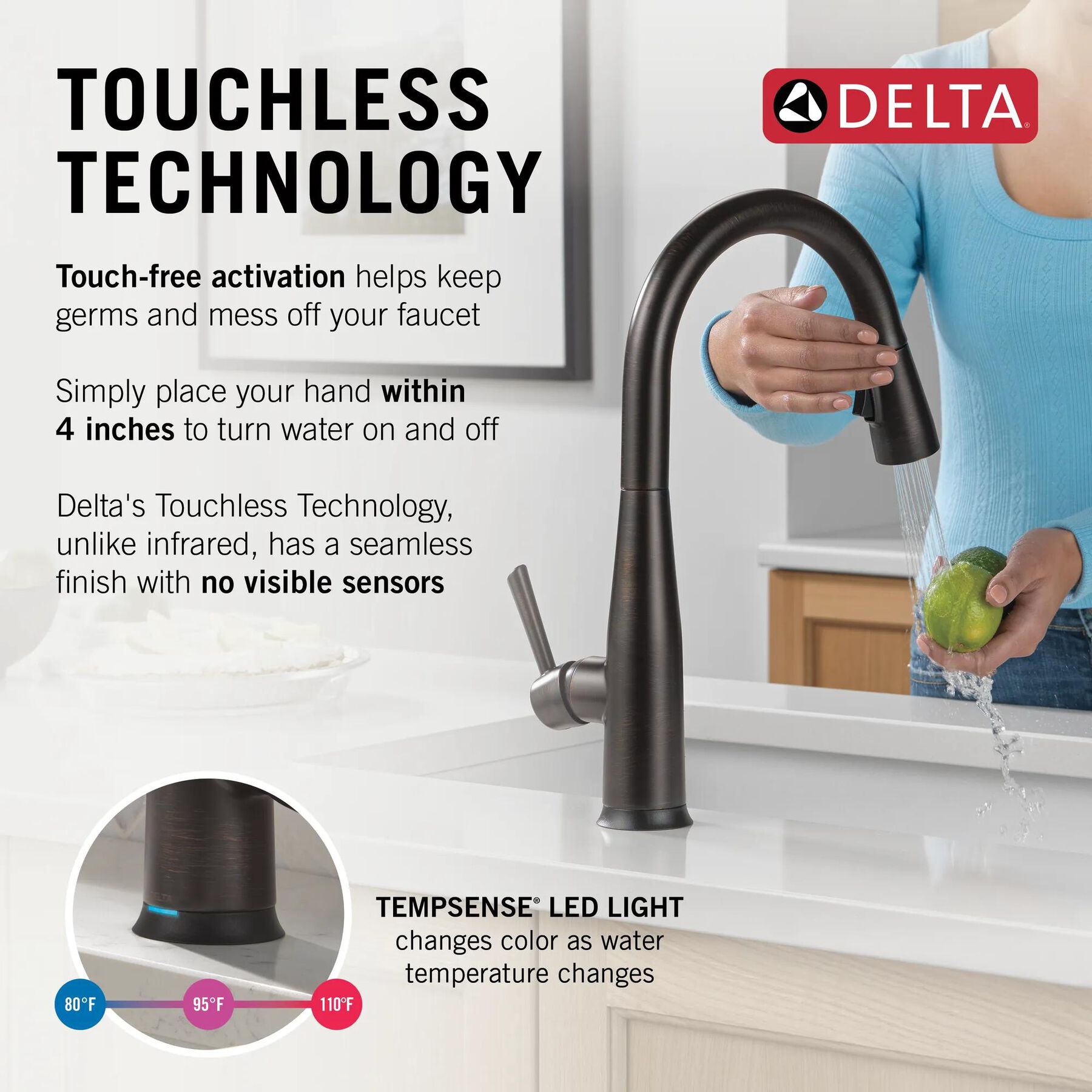 Touch<sub>2</sub>O&reg; Technology Kitchen Faucet with Touchless Technology (Recertified)