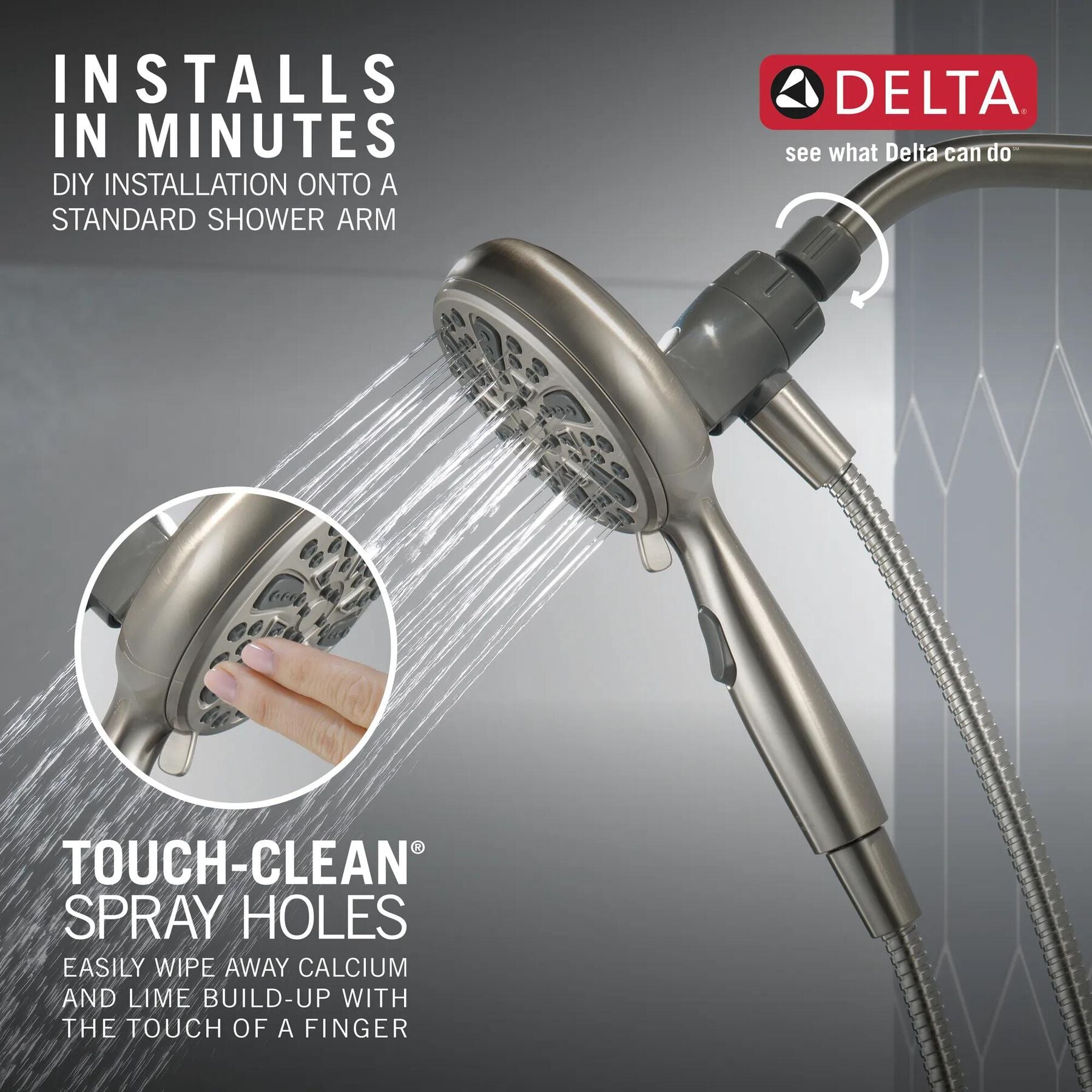 6-Setting SureDock&reg; Magnetic Hand Shower
