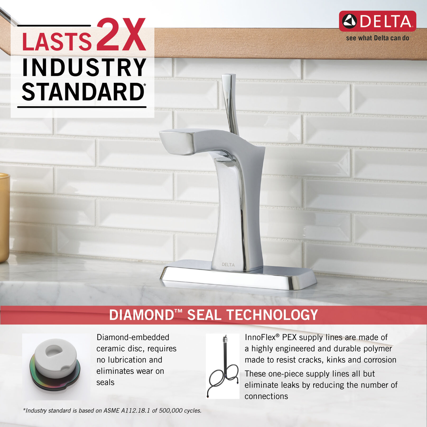 Single Handle Bathroom Faucet - Metal Pop-Up