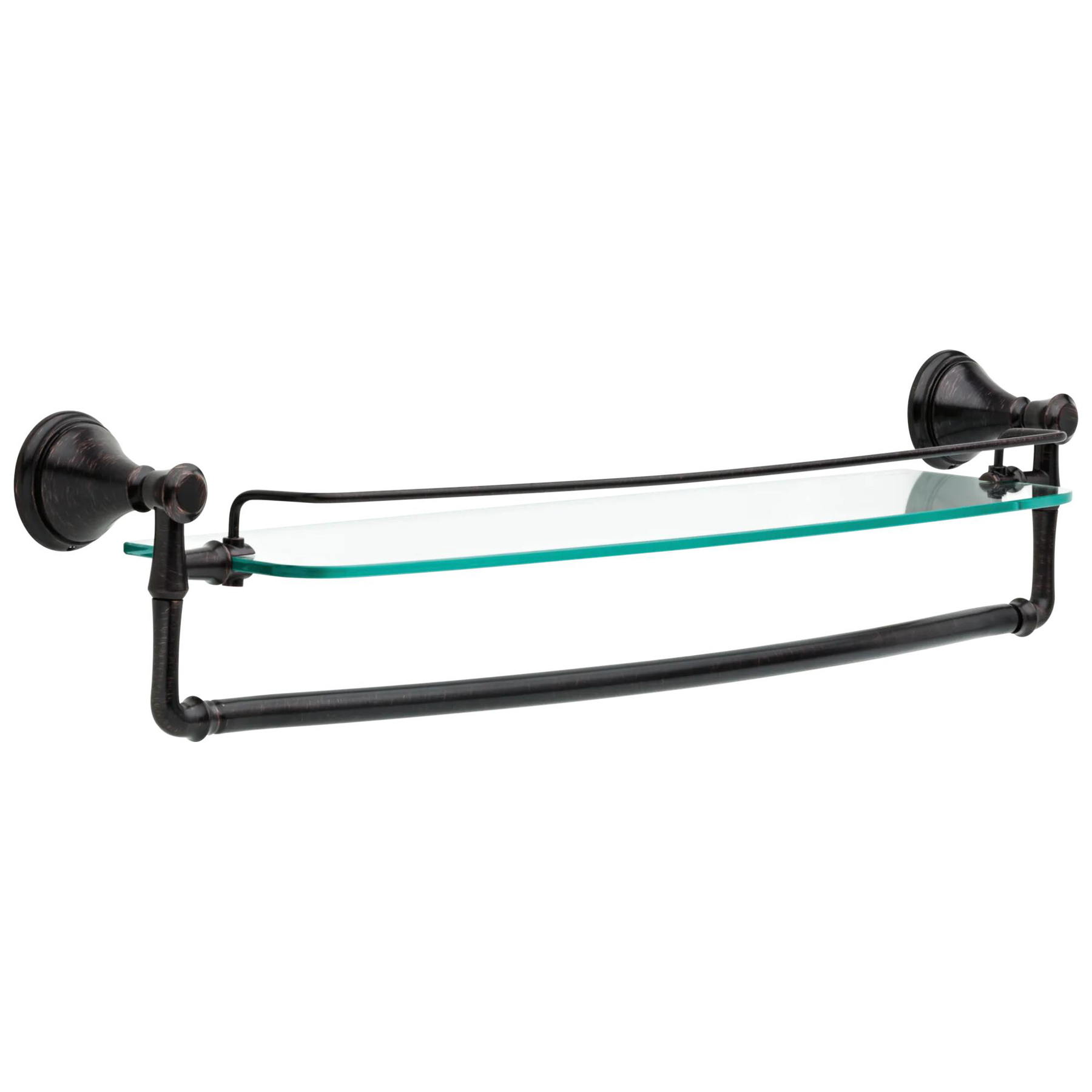 24" Glass Shelf with Removable Bar