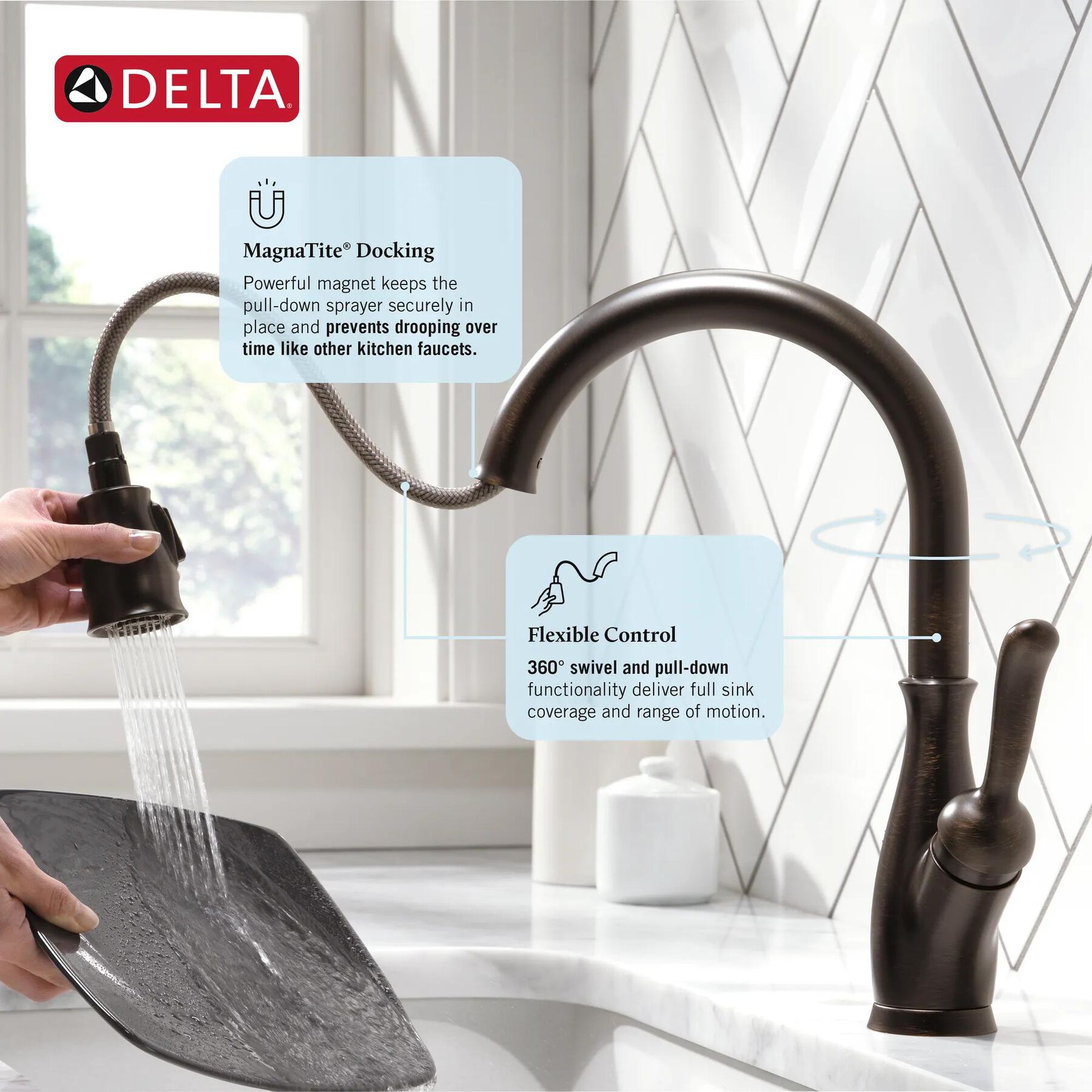 Single Handle Pull-Down Kitchen Faucet with ShieldSpray&reg; Technology