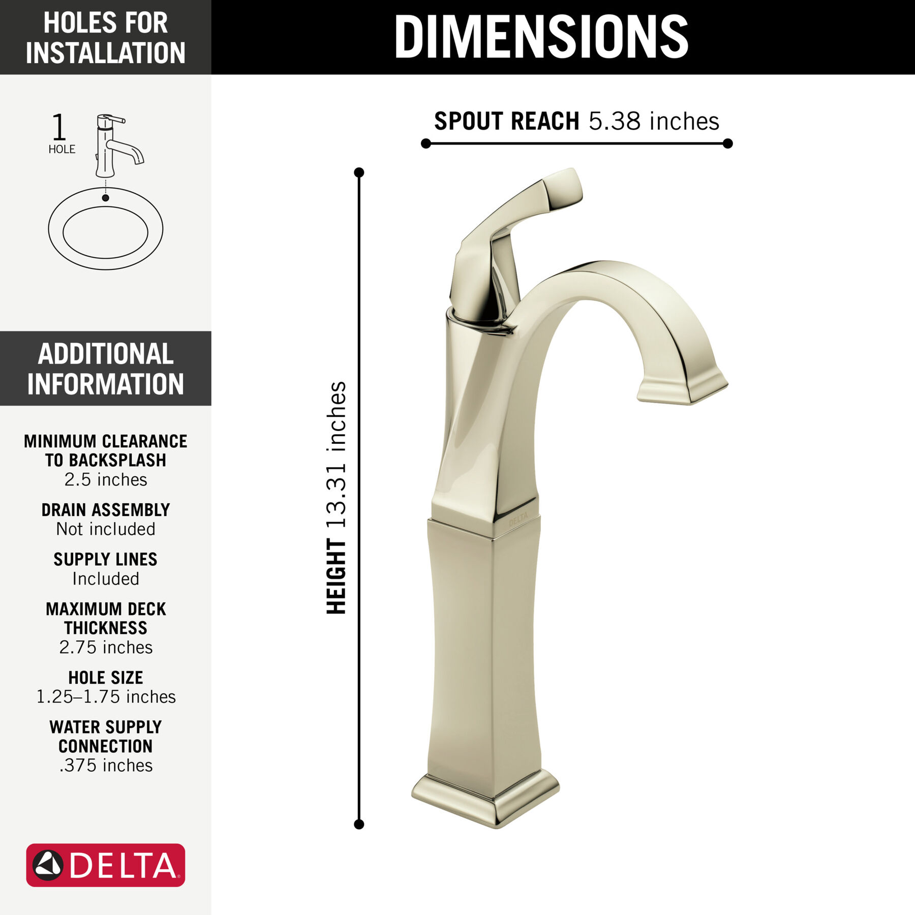 Single Handle Vessel Bathroom Faucet