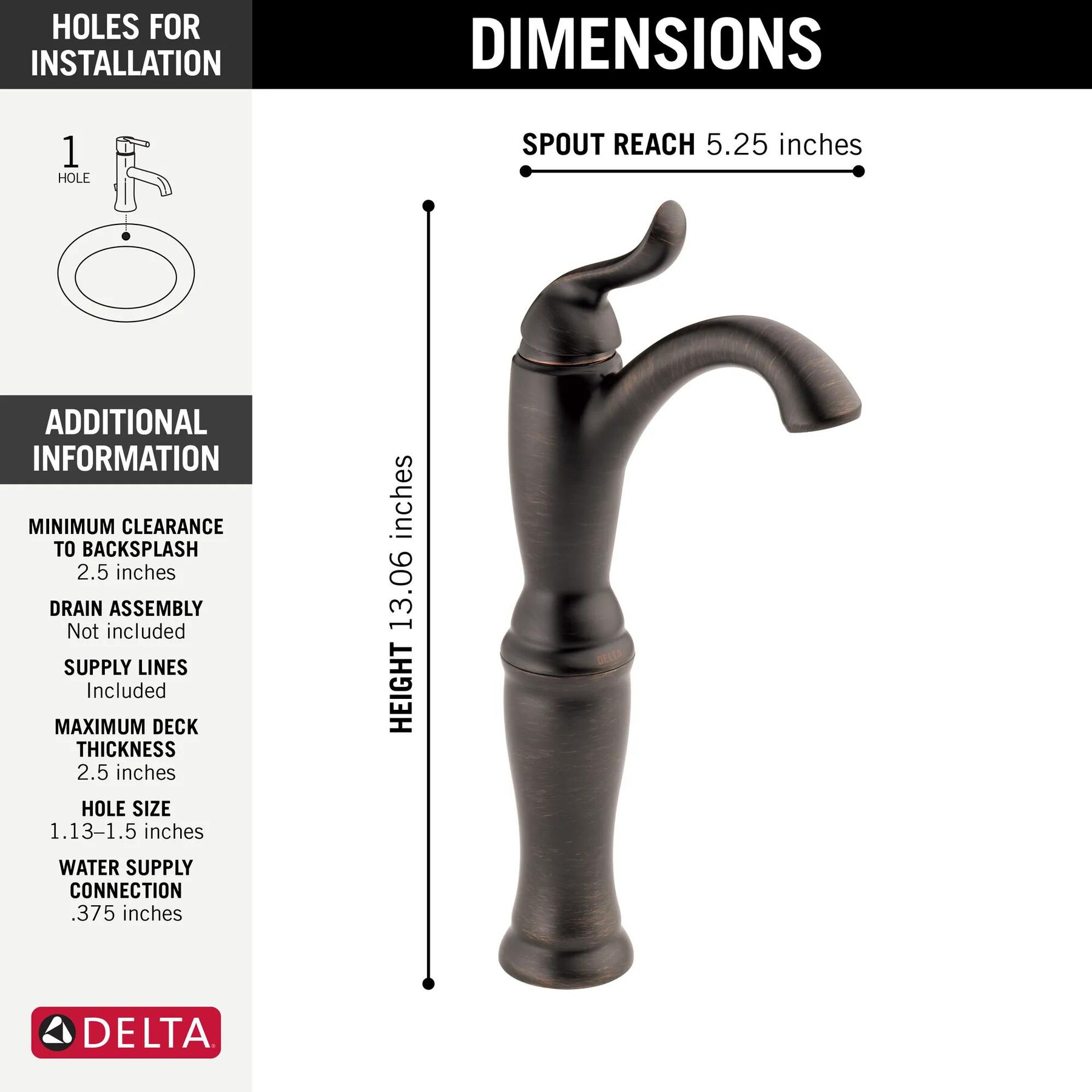Single Handle Vessel Bathroom Faucet