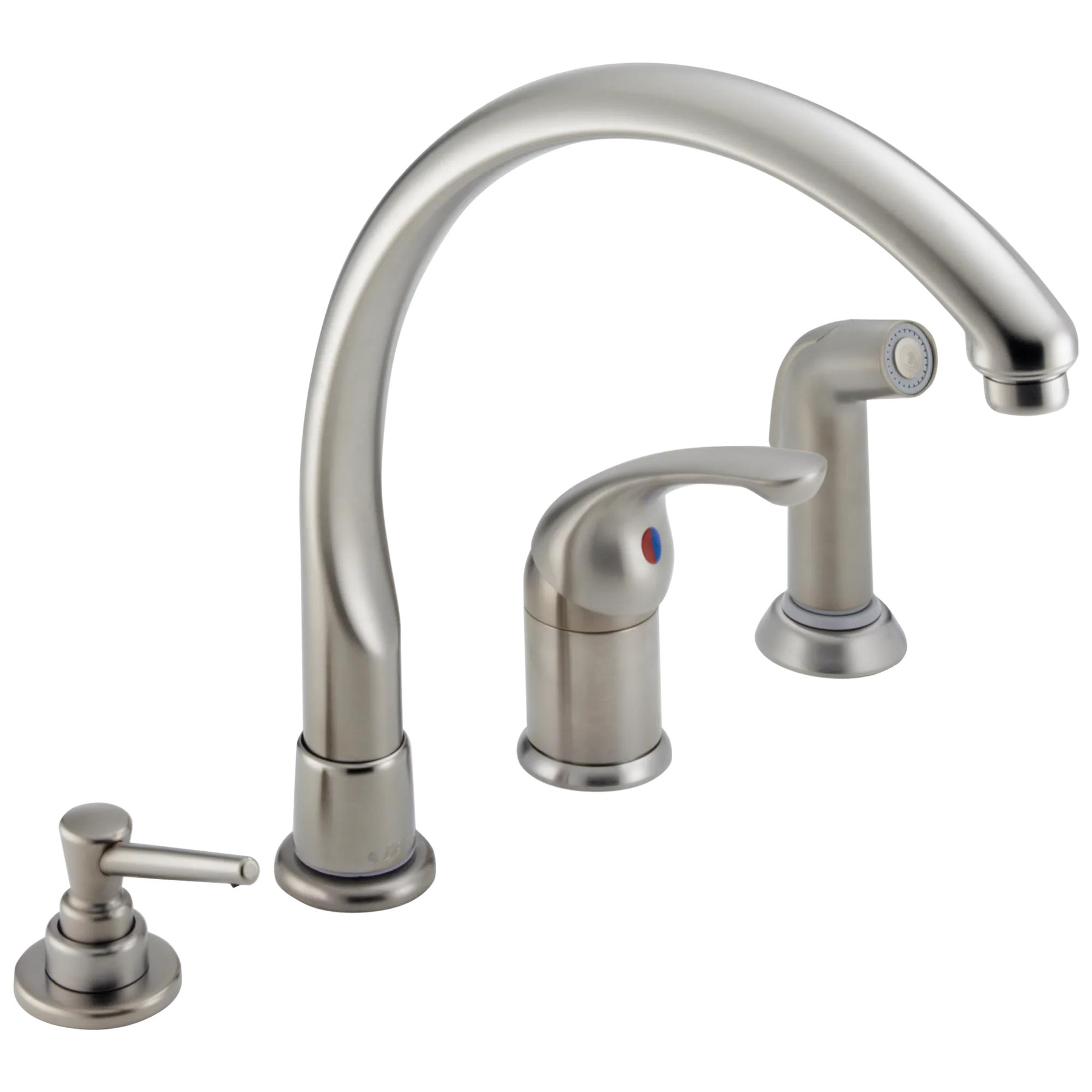 Single Handle Kitchen Faucet with Spray & Soap Dispenser