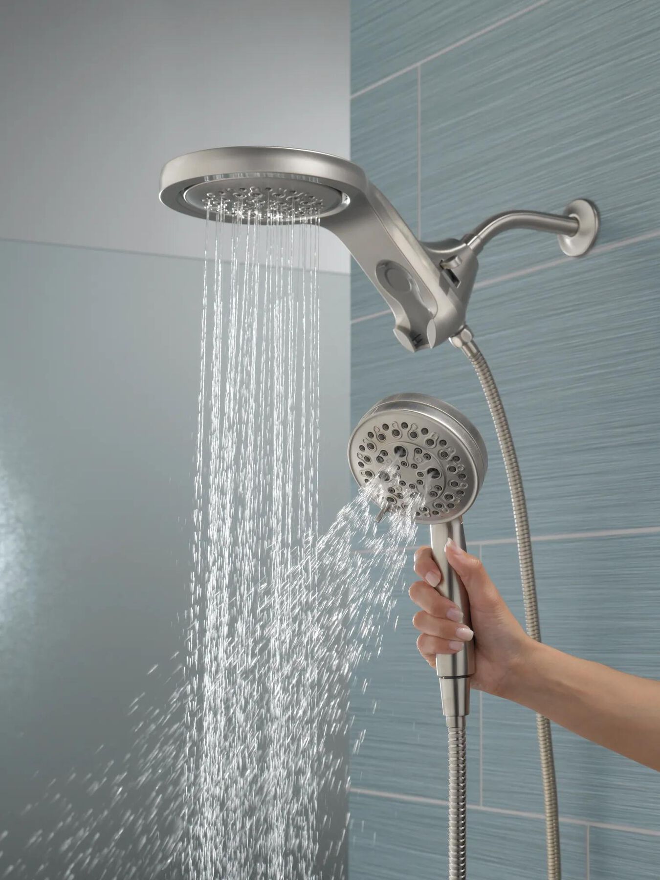 HydroRain&reg; H<sub>2</sub>Okinetic&reg; 5-Setting Two-in-One Shower Head