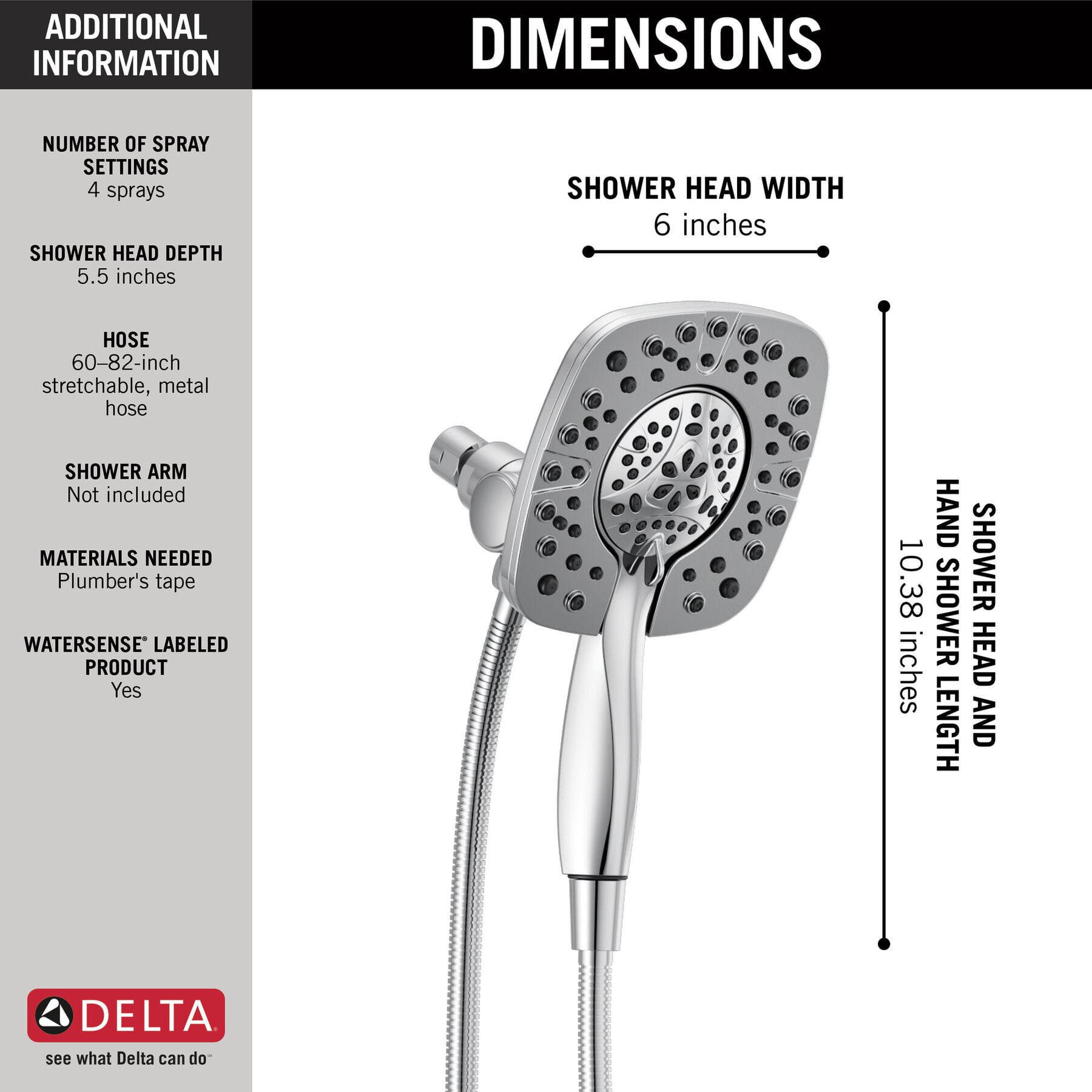 In2ition&reg; HSSH 1.75 GPM 4-Setting