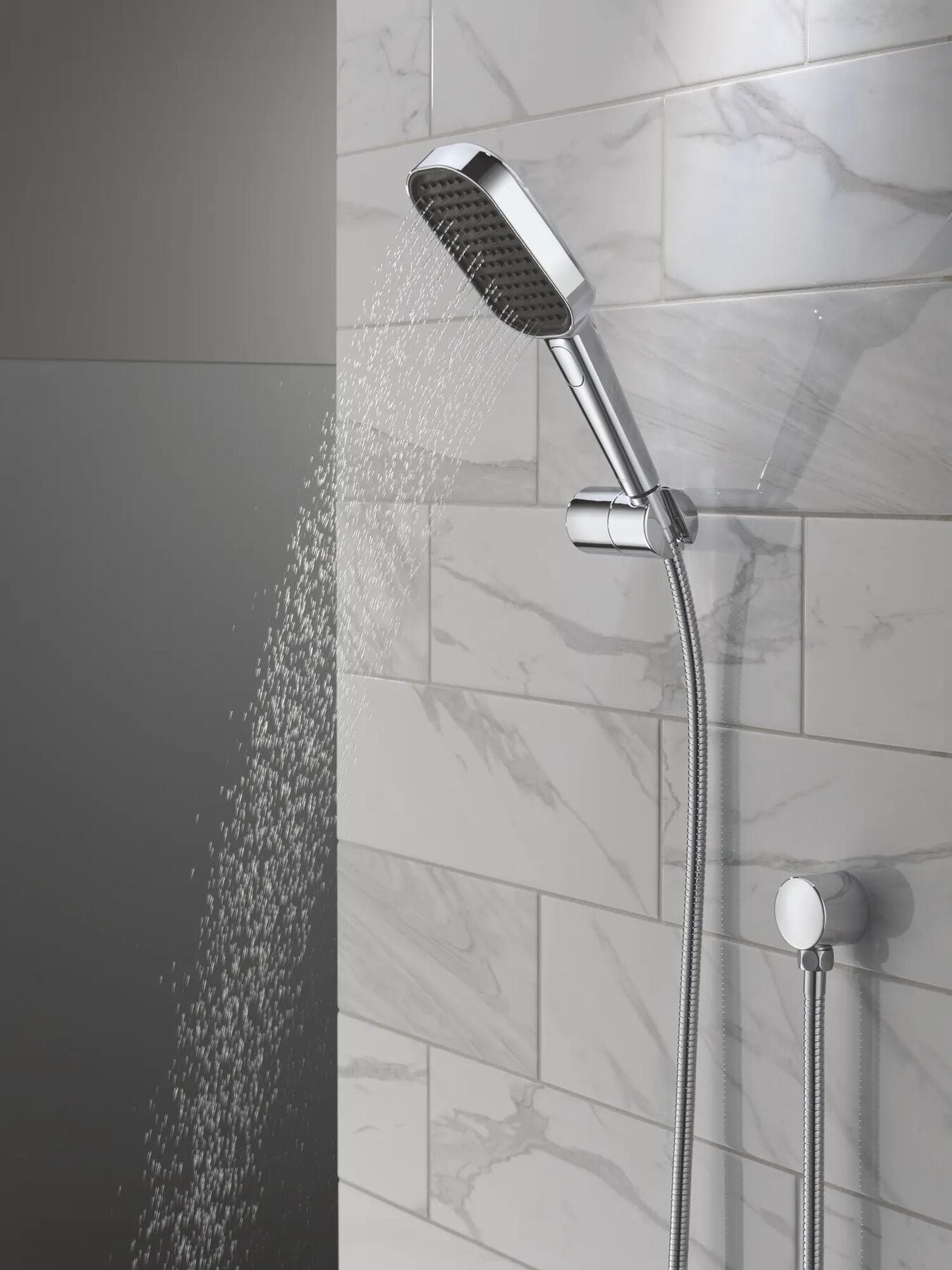 4-Setting Hand Shower with Wall Mount featuring FeatherRain&trade; Spray