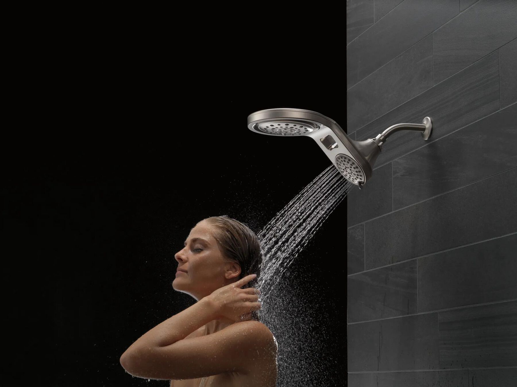 HydroRain&reg; 5-Setting Two-in-One Shower Head