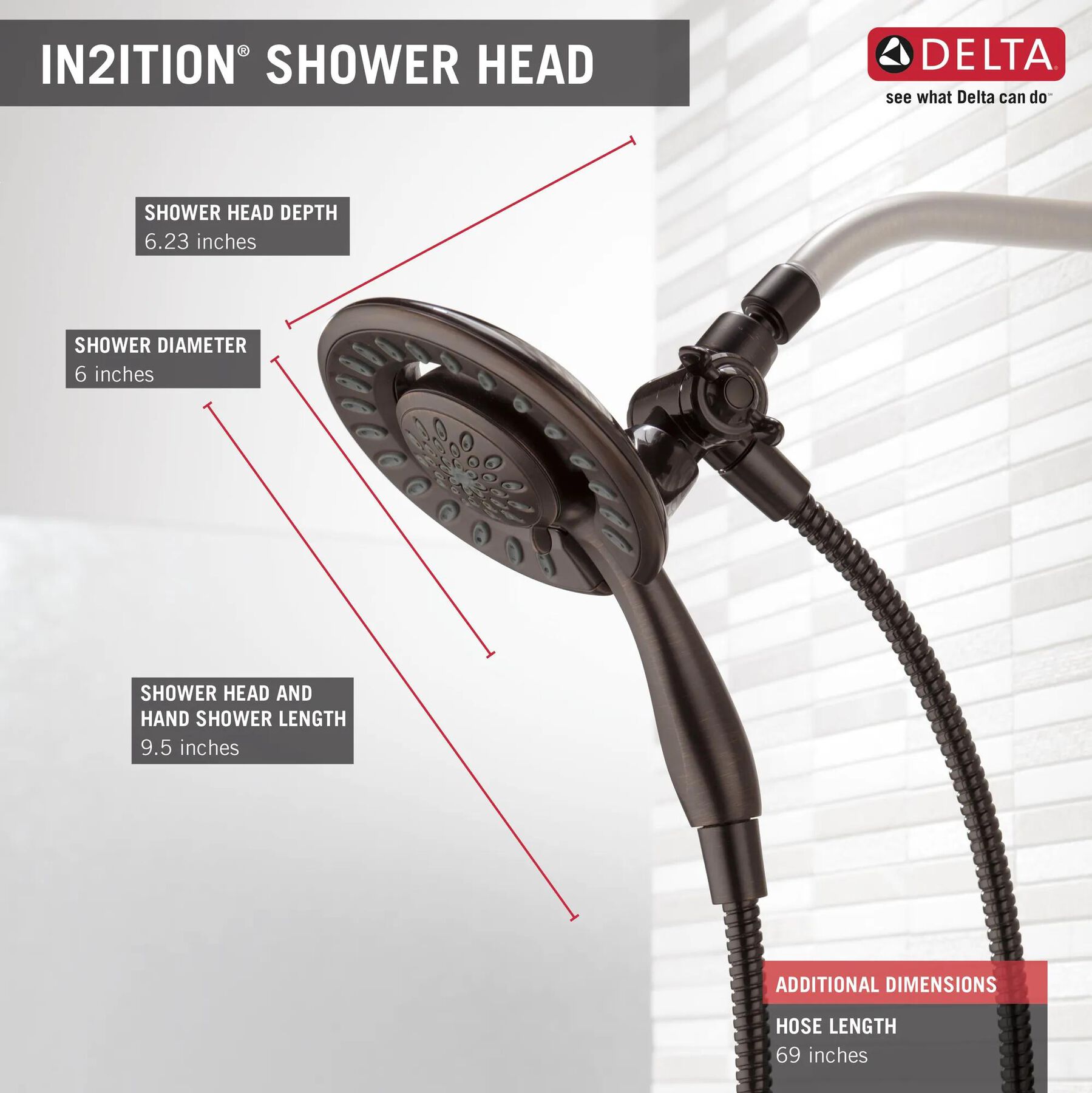 In2ition&reg; 4-Setting Two-in-One Shower