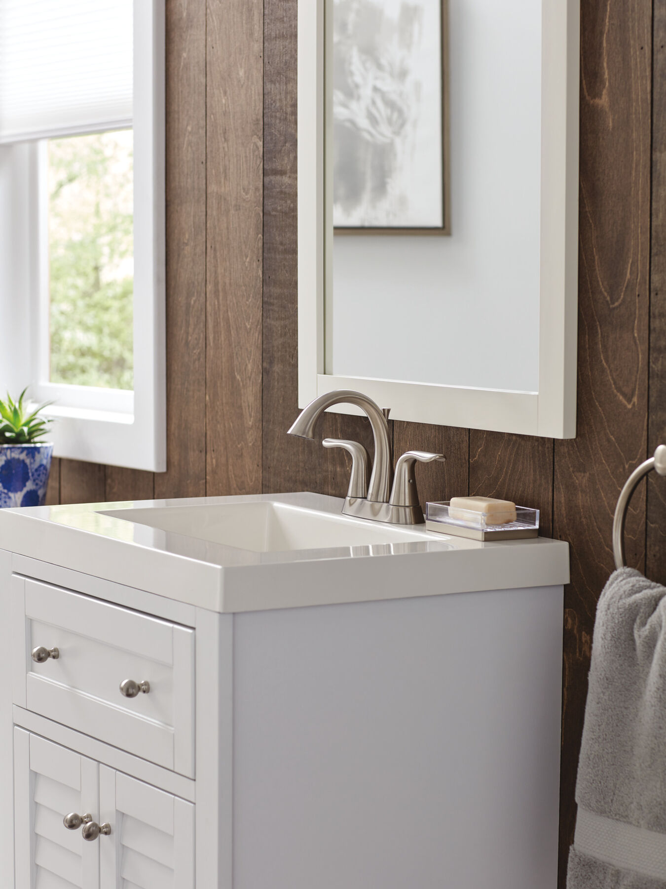 Two Handle Centerset Bathroom Faucet (Recertified)