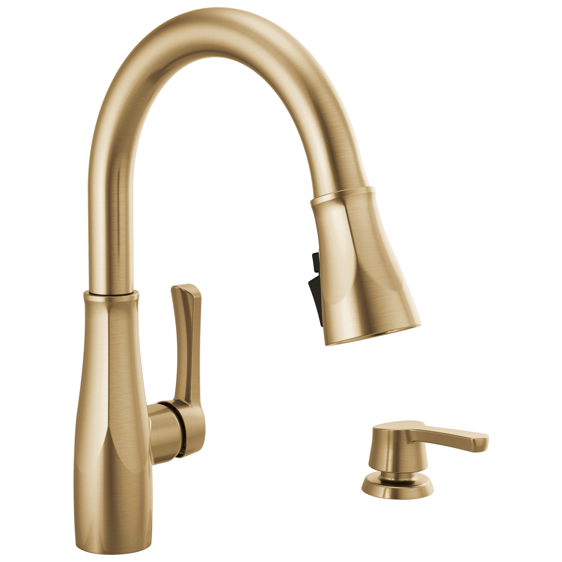 Single Handle Pull-Down Kitchen Faucet with Soap Dispenser and ShieldSpray &reg; Technology