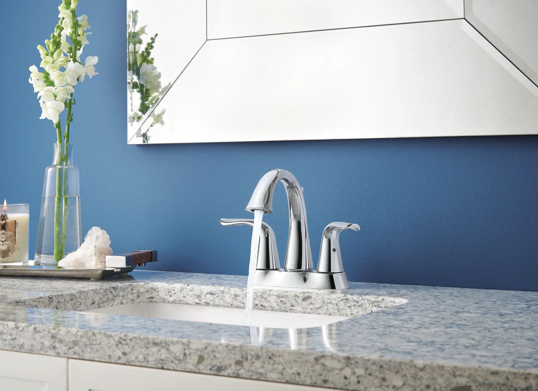 Two Handle Centerset Bathroom Faucet (Recertified)