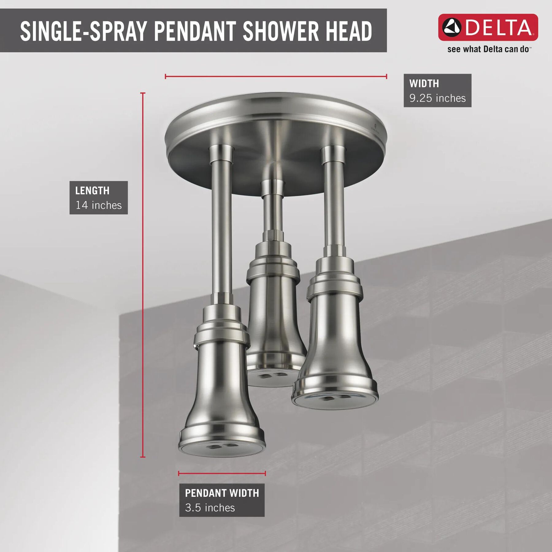 H<sub>2</sub>Okinetic&reg; Pendant Raincan Shower Head