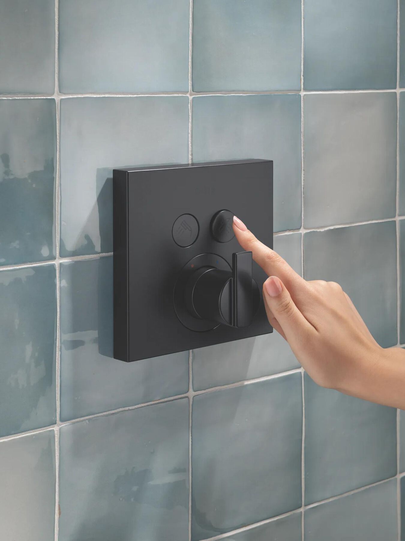 Angular Modern Push-Button Shower
