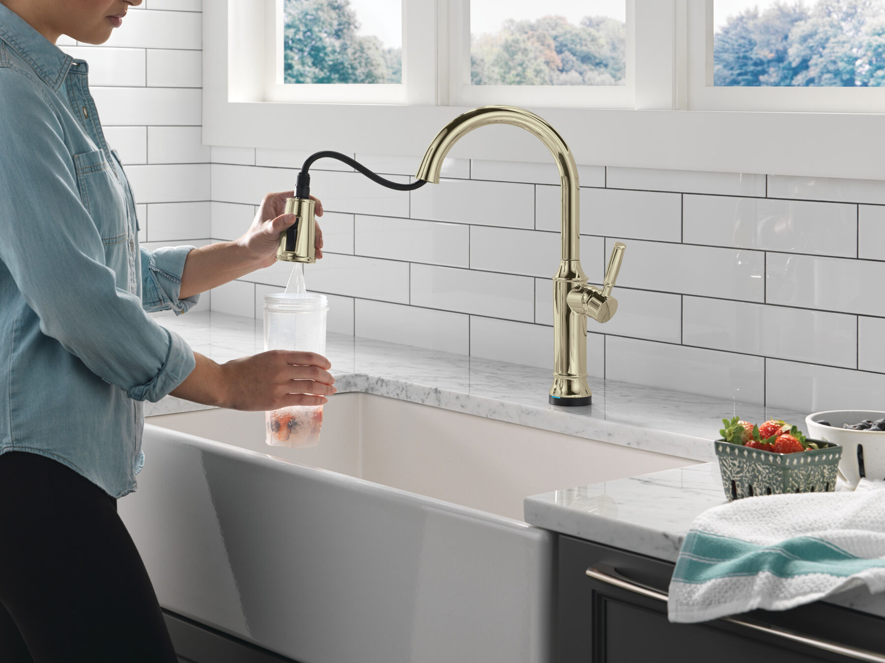 Pull-Down Kitchen Single Handle with Soap Dispenser Bundle