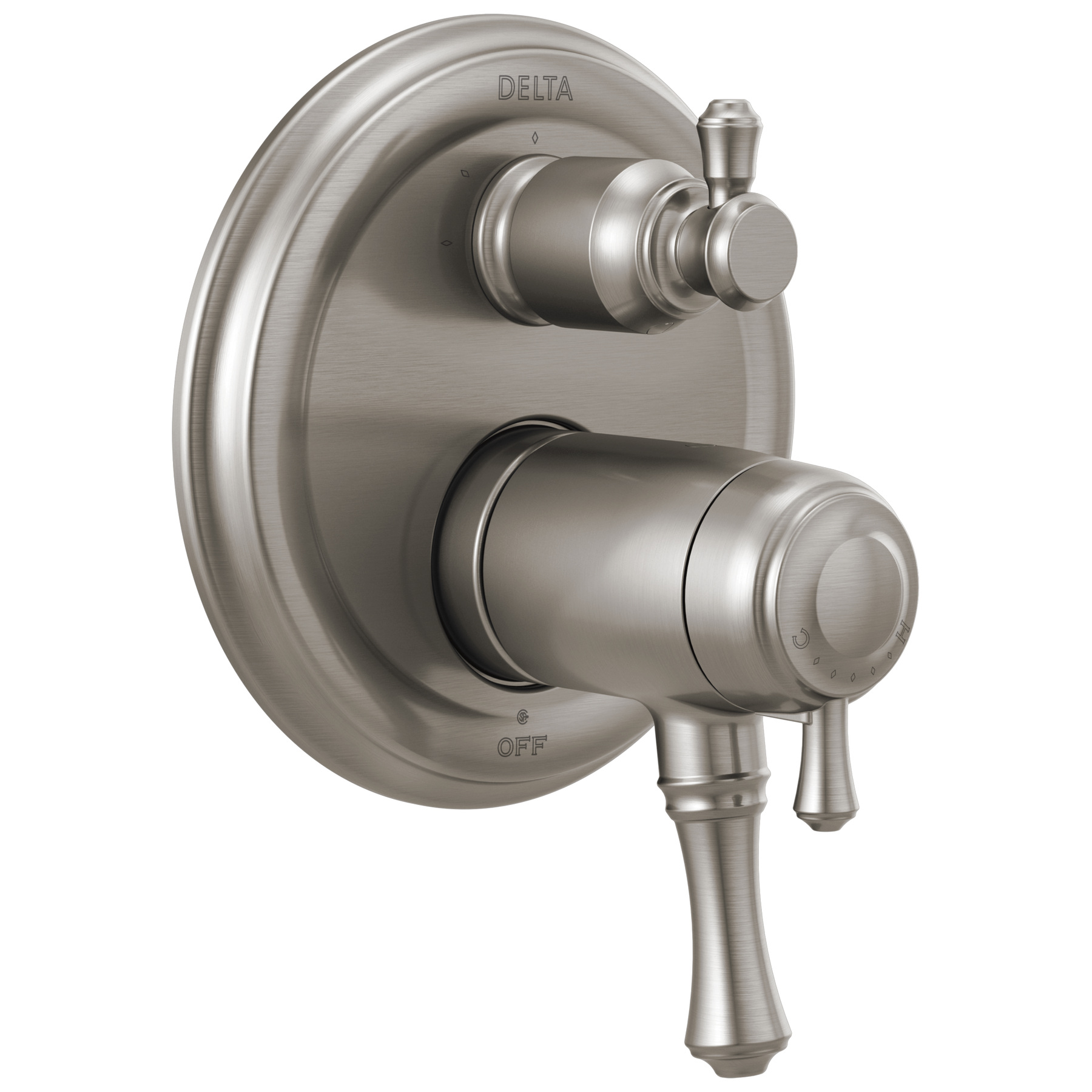 Traditional 2-Handle TempAssure&reg; 17T Series Valve Trim with 3-Setting Integrated Diverter
