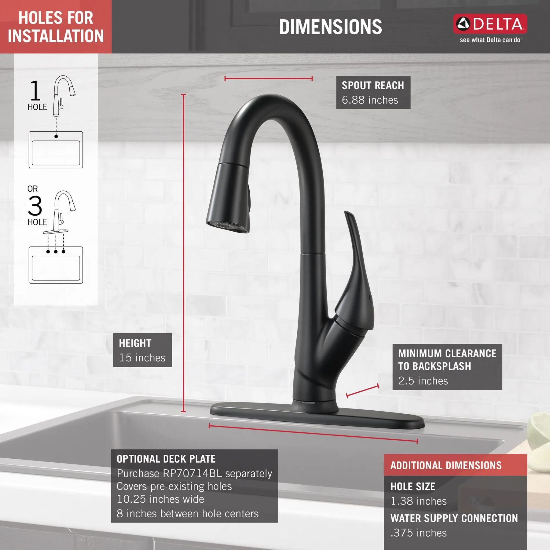 Single Handle Pull-Down Bar / Prep Faucet with Touch<sub>2</sub>O&reg; Technology