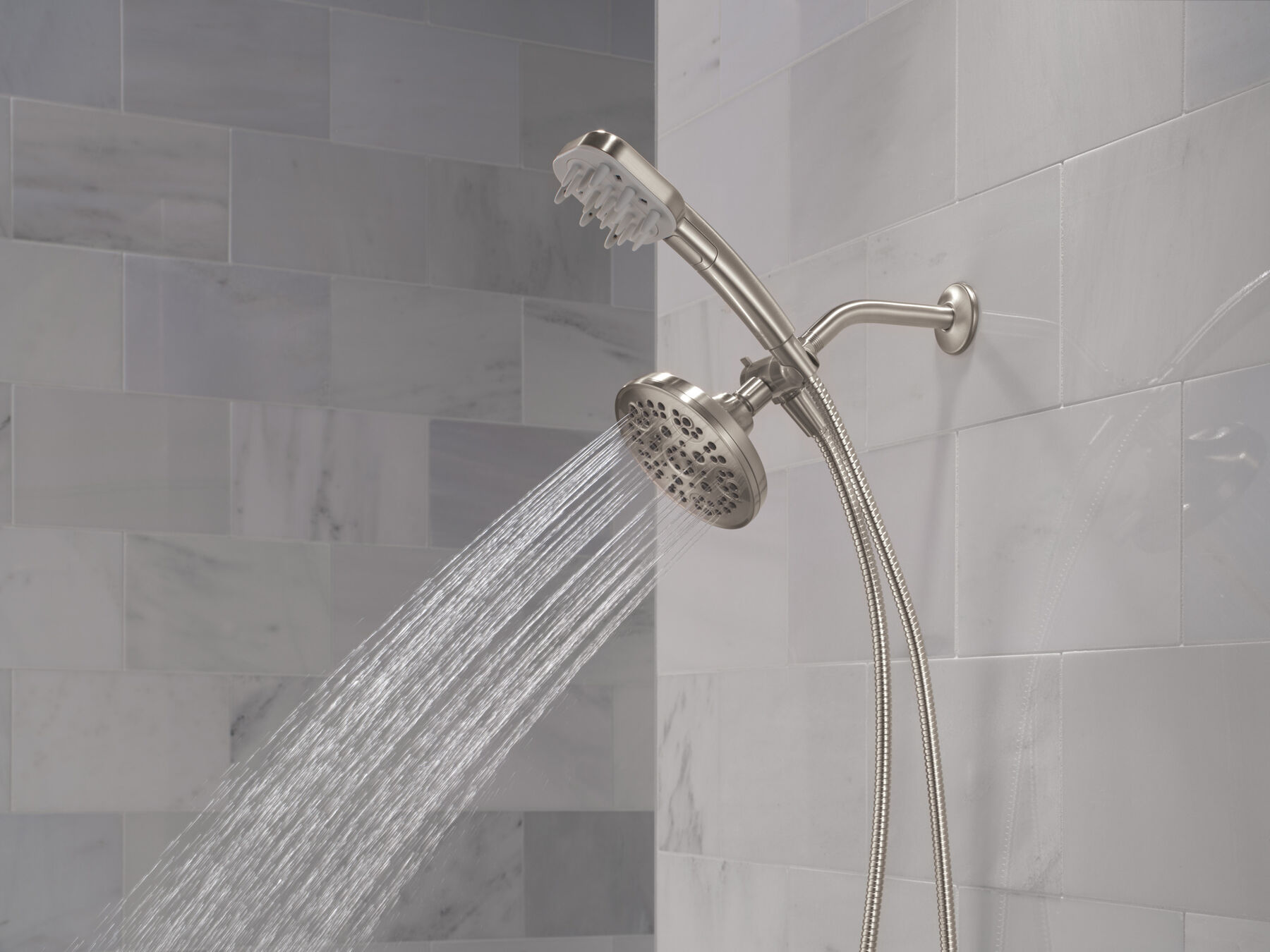 Detangling Hand Shower with 5- Setting Showerhead Bundle