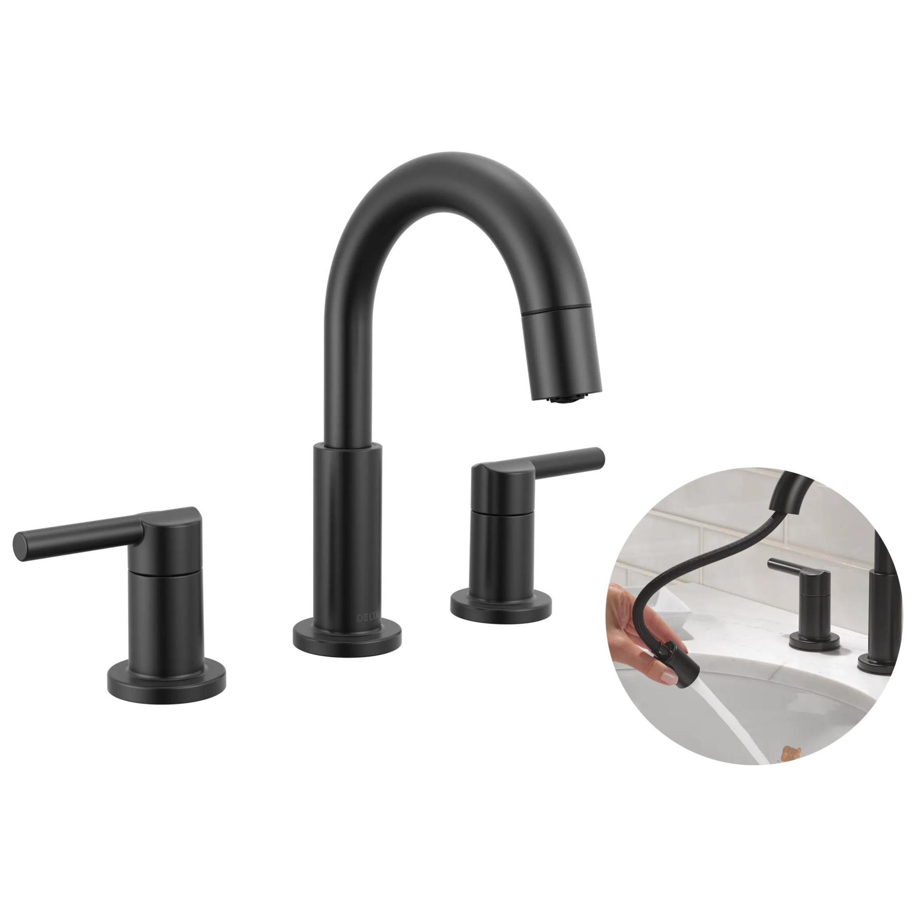 Two Handle Widespread Pull-Down Bathroom Faucet (Recertified)