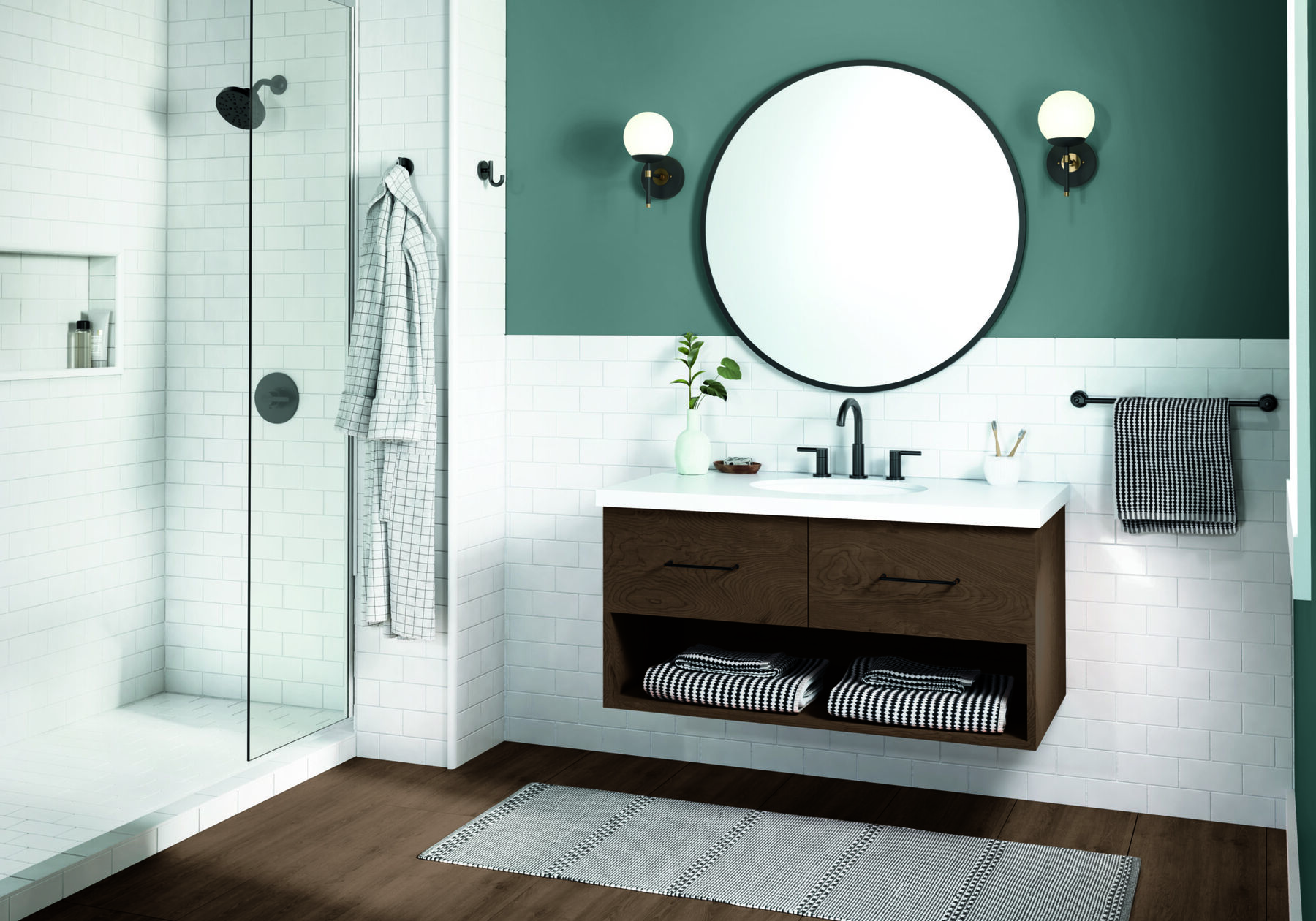 Widespread Lavatory Faucet with Shower Trim Bundle - 14 Series