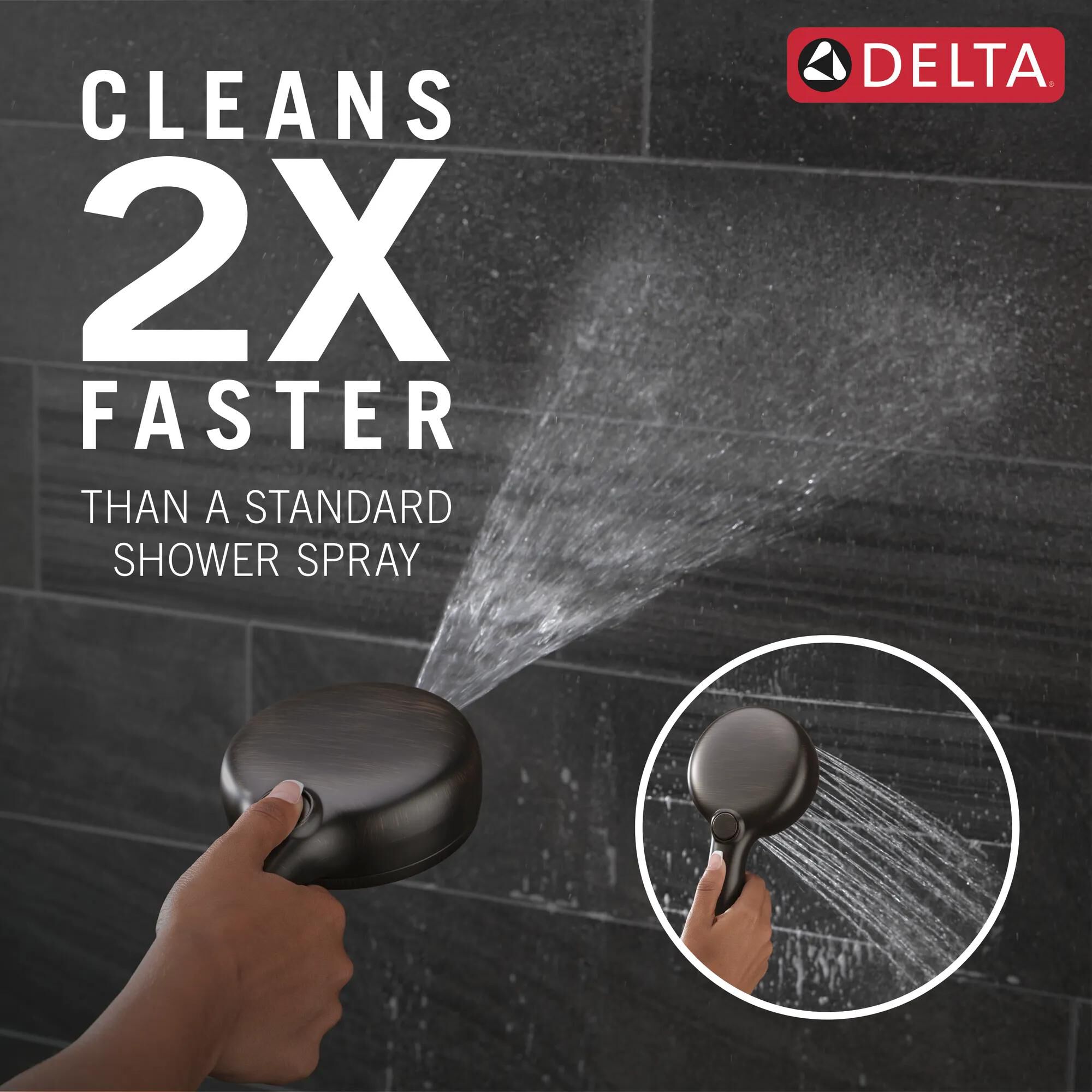 7-Setting Slide Bar Hand Shower with Cleaning Spray in Venetian