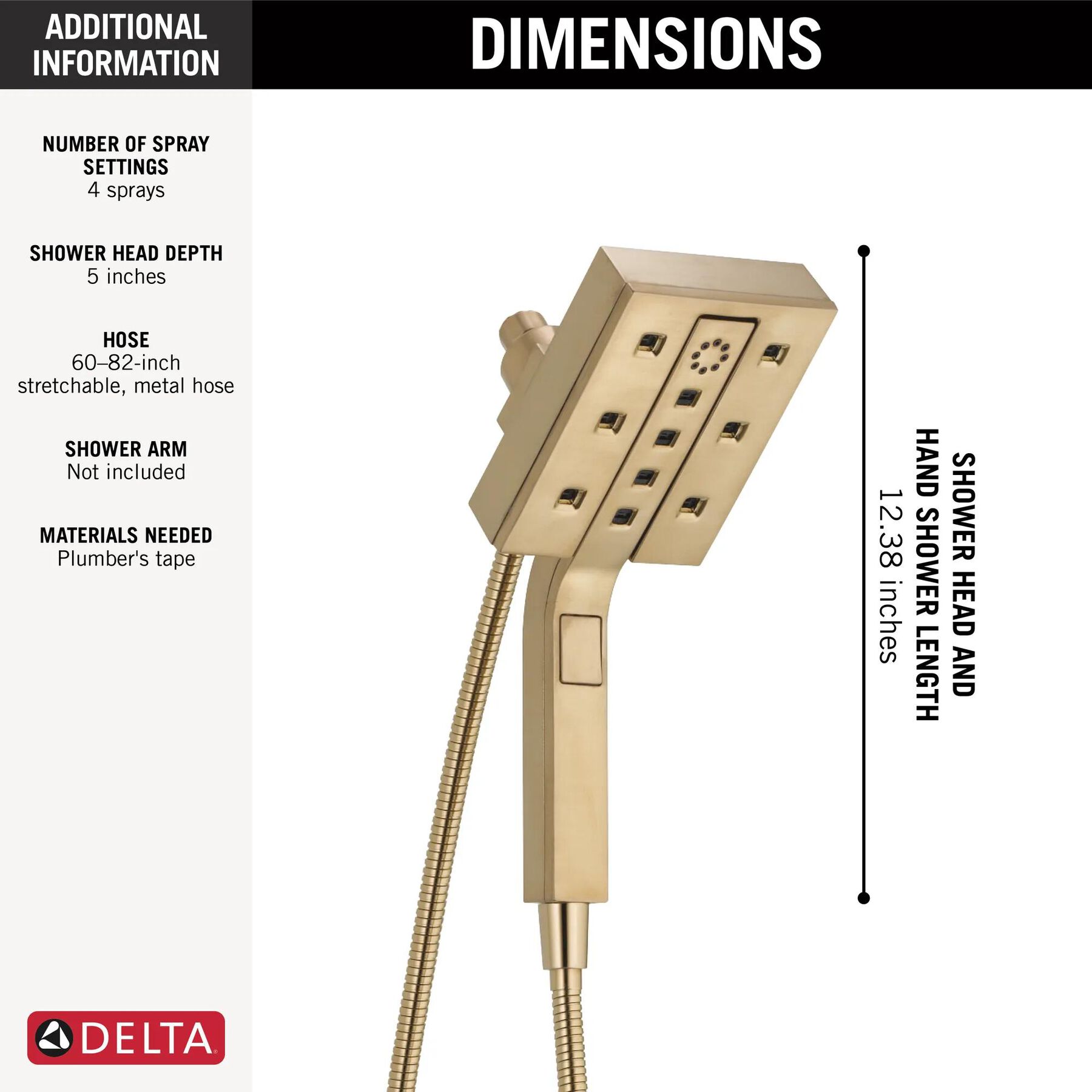 H2Okinetic&reg;&nbsp;In2ition&reg;&nbsp;4-Setting Two-In-One Shower