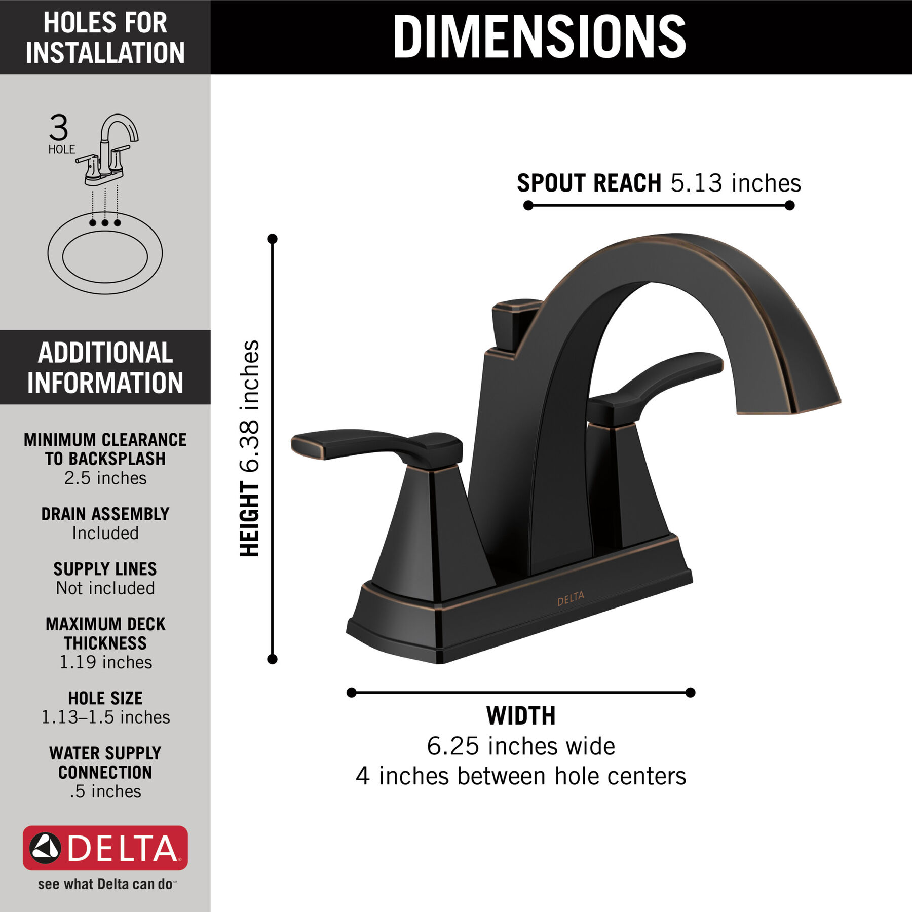 Two Handle Centerset Bathroom Faucet (Recertified)