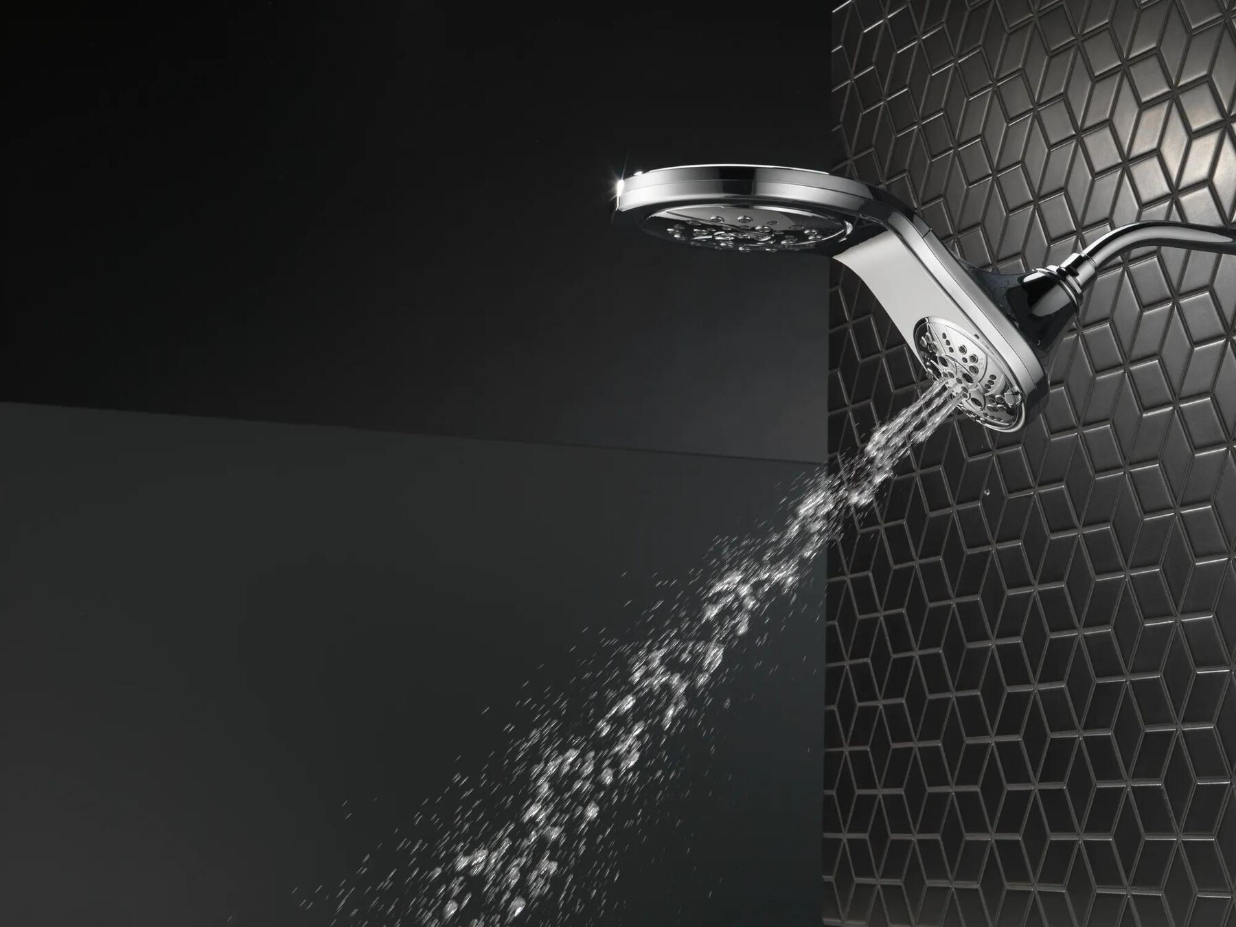HydroRain&reg; H<sub>2</sub>Okinetic&reg; 5-Setting Two-in-One Shower Head
