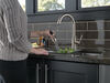 Single Handle Pull-Down Kitchen Faucet with Soap Dispenser (Recertified)