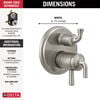 2-Handle Monitor 17 Series Valve Trim with 3- or 6- Setting Diverter