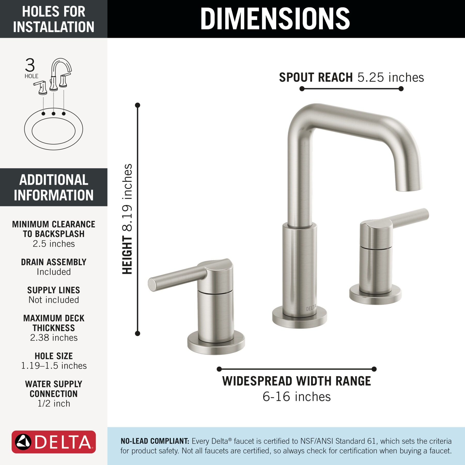 Two Handle Widespread Bathroom Faucet