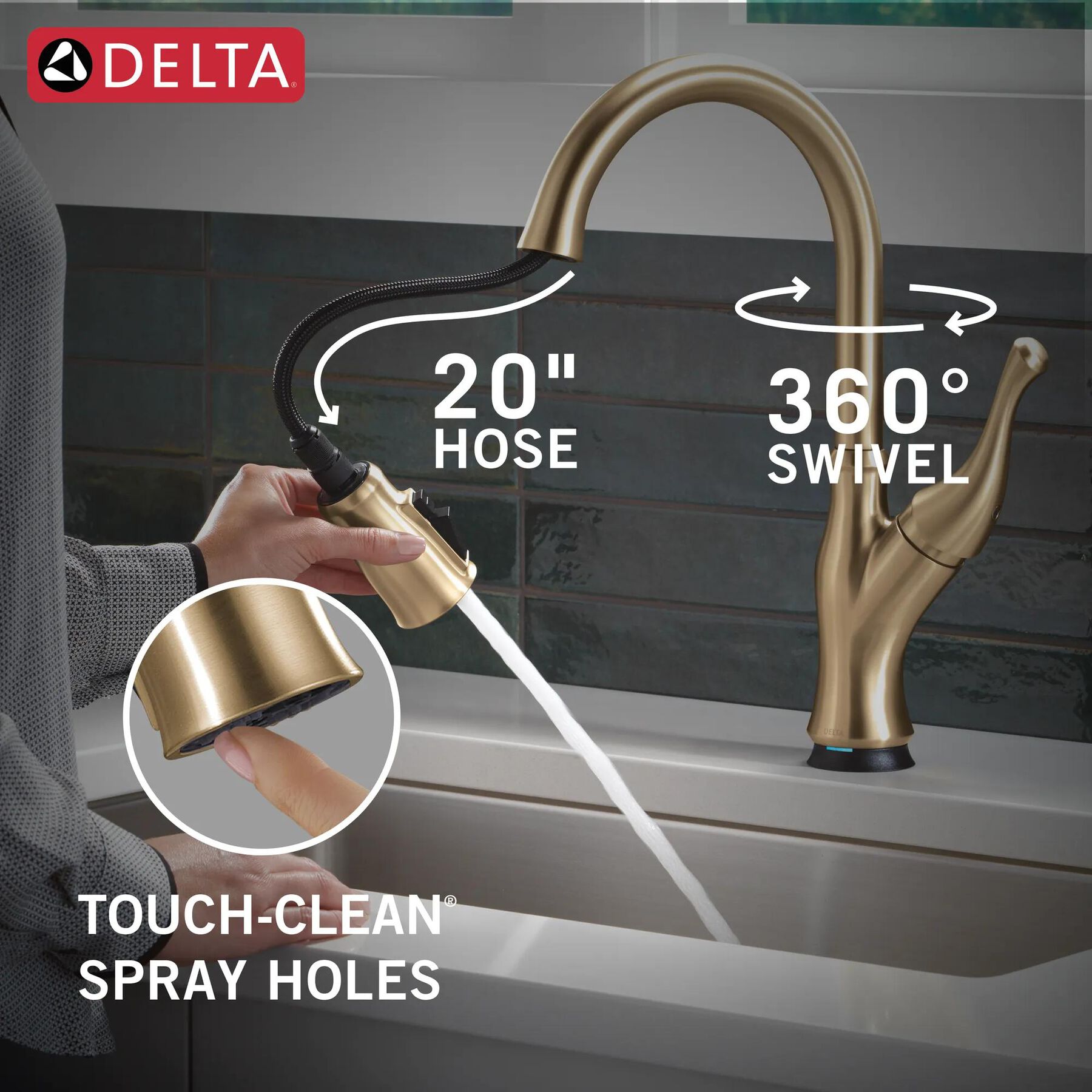 Touch<sub>2</sub>O&reg; Technology Kitchen Faucet with Touchless Technology