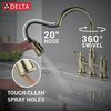 Two Handle Pull-Down Bridge Kitchen Faucet
