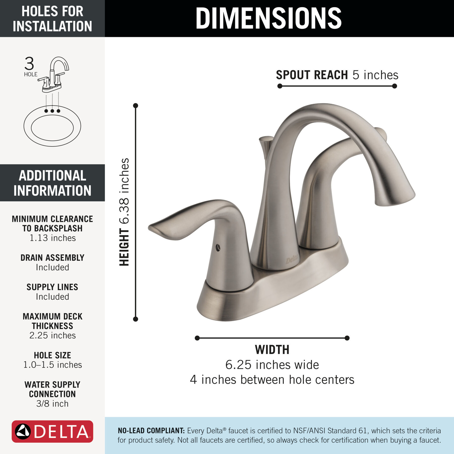 Two Handle Centerset Bathroom Faucet