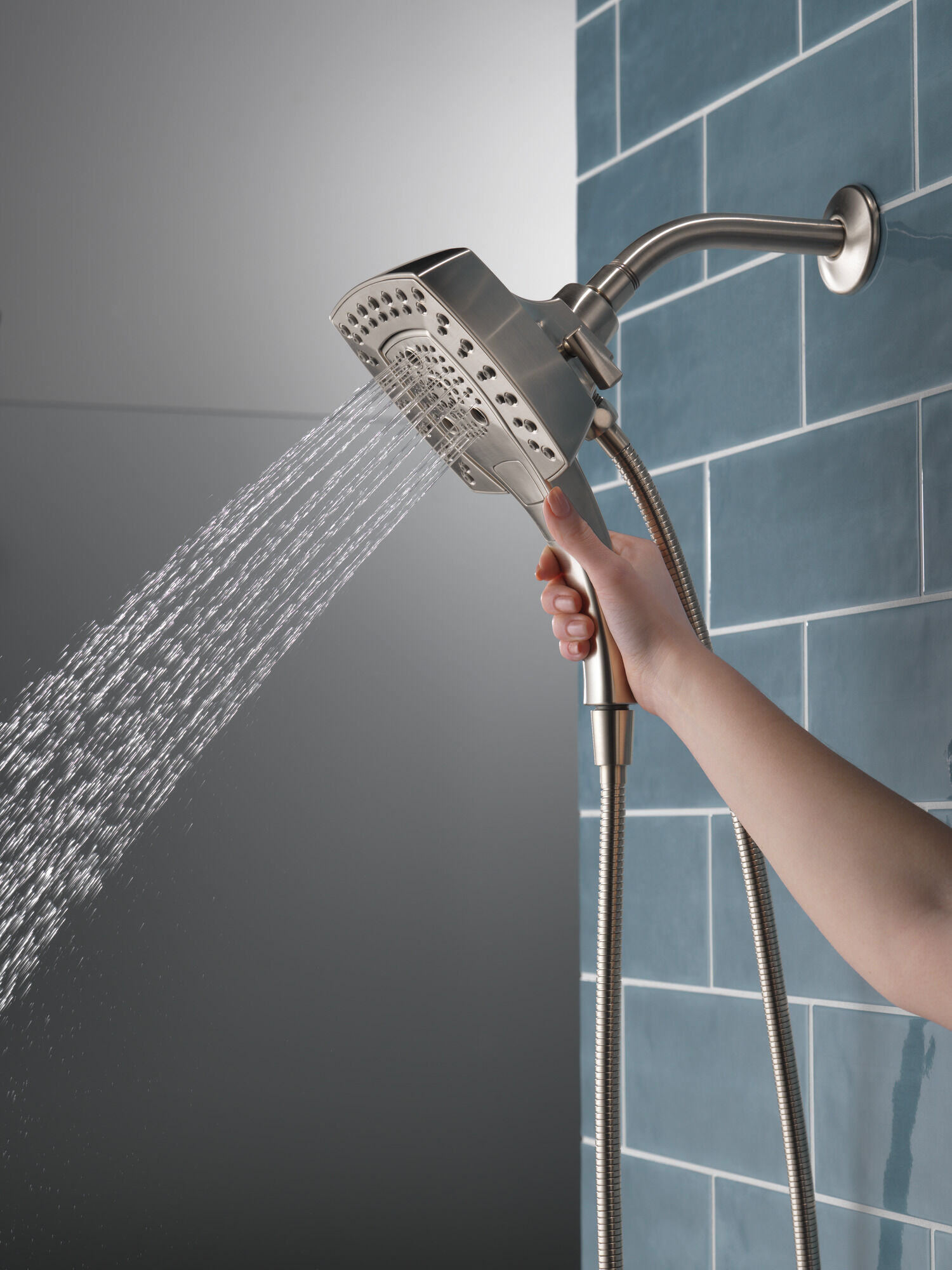 H2Okinetic® In2ition® 5-Setting Two-in-One Shower in Stainless