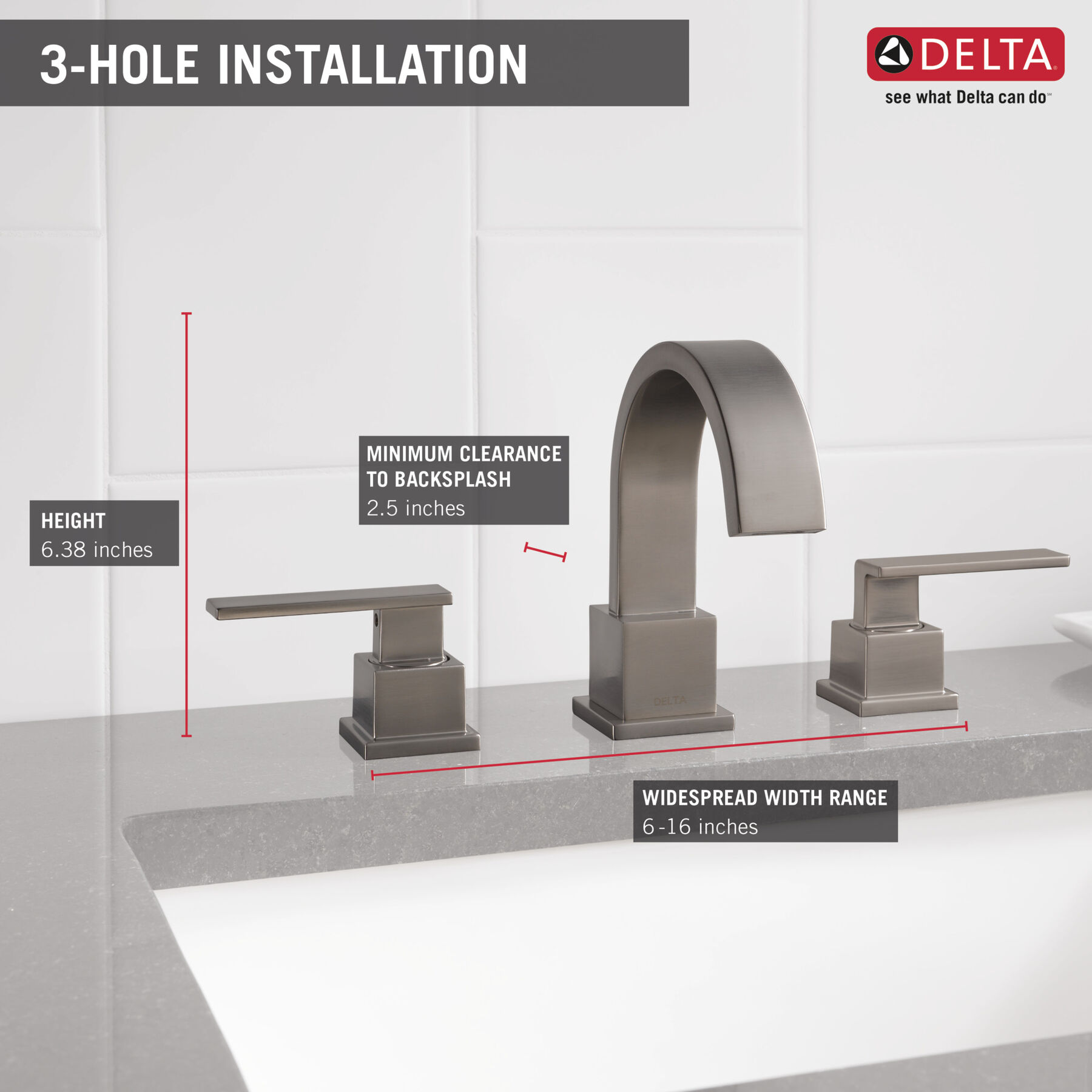 Two Handle Widespread Bathroom Faucet (Recertified)