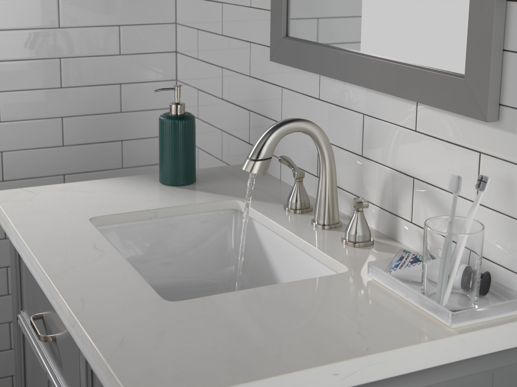 Two Handle Widespread Pull Down Bathroom Faucet (Recertified)