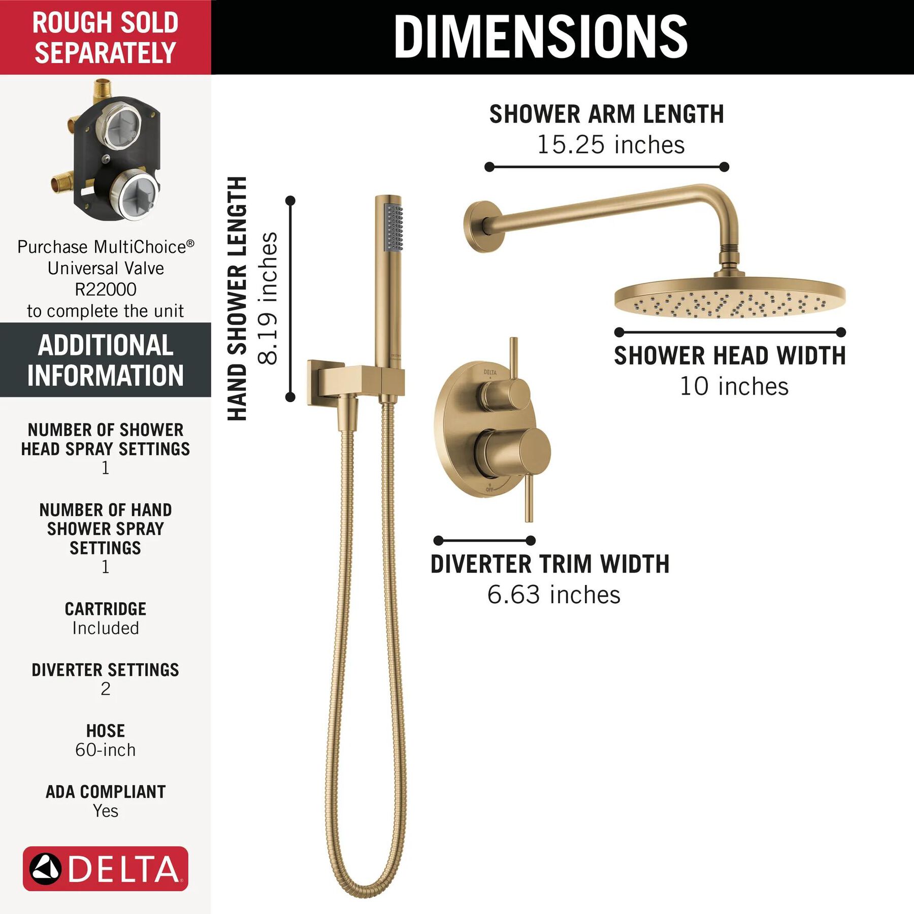 Monitor&reg; 14 Series Shower with Raincan & Hand Shower (Recertified)