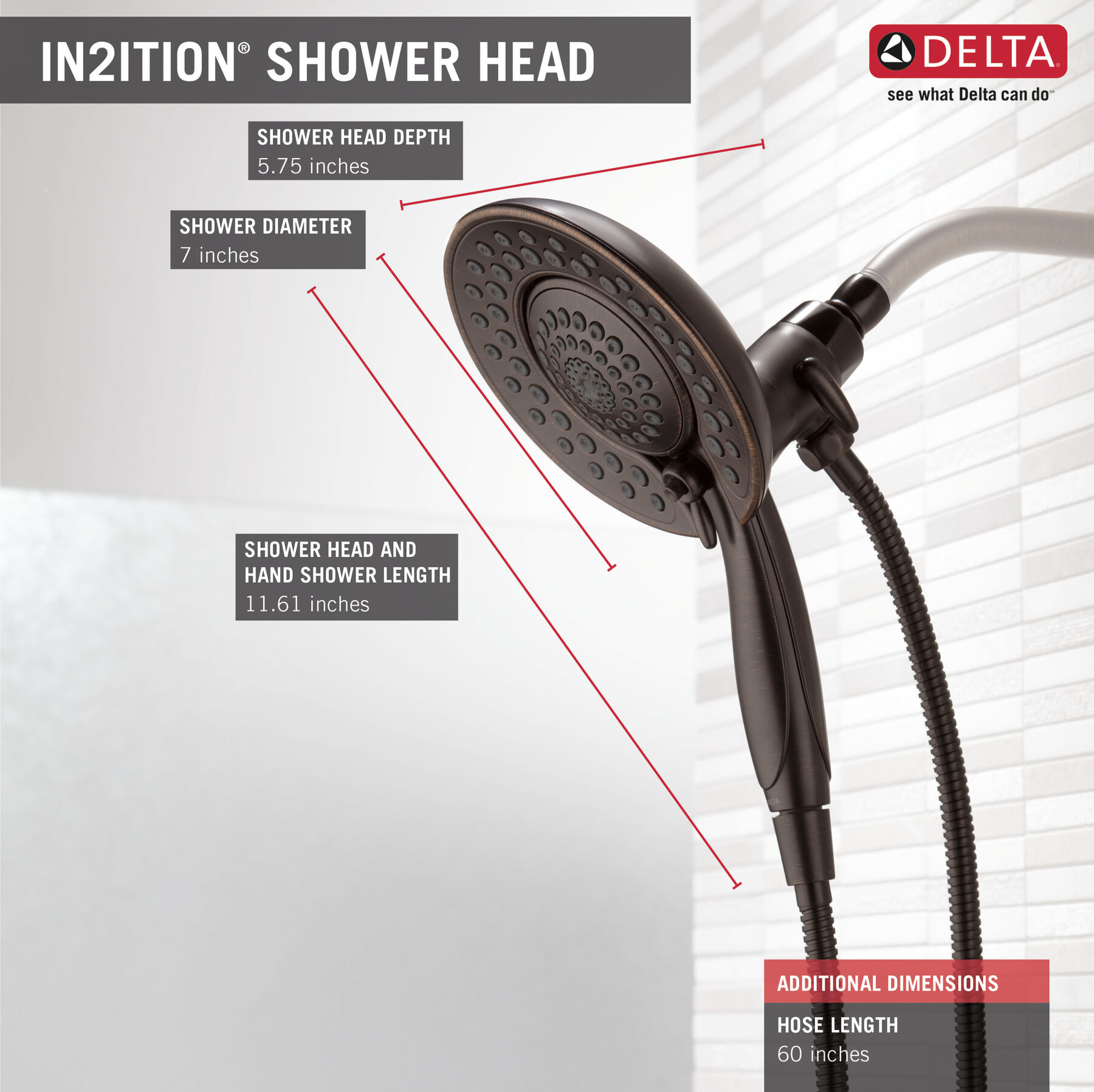 In2ition&reg; 5-Setting Two-in-One Shower