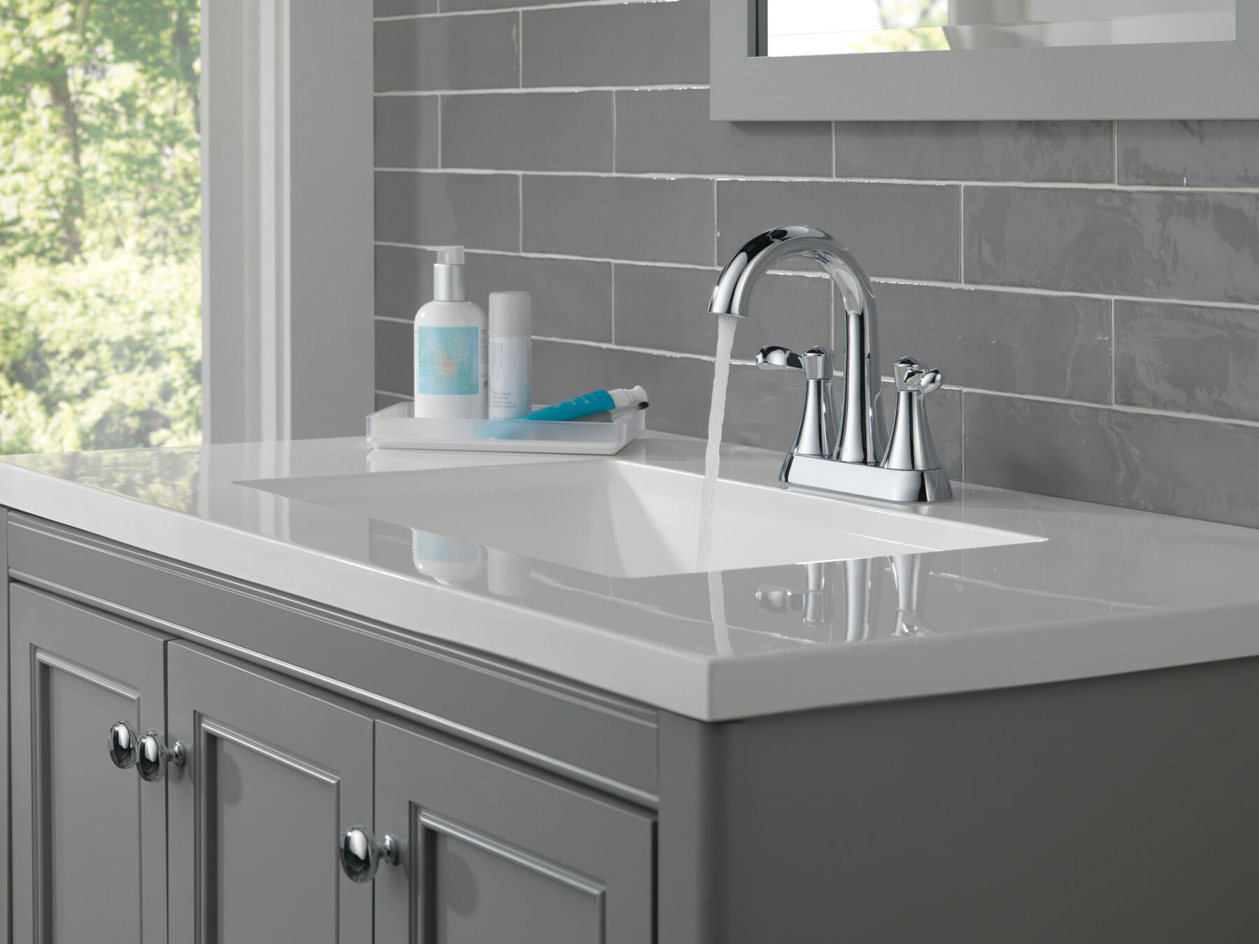 Two Handle Centerset Bathroom Faucet (Recertified)