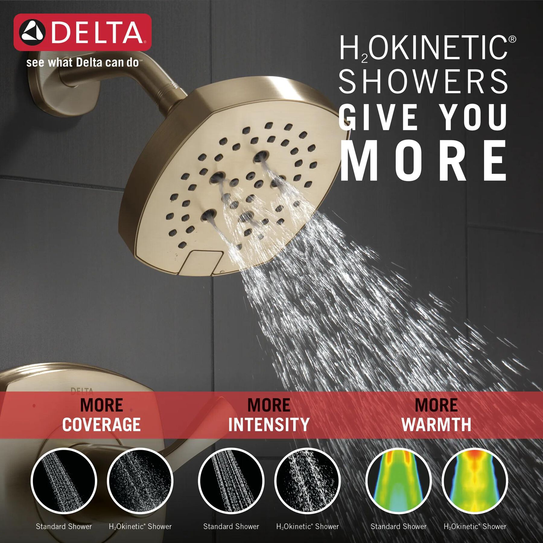 H<sub>2</sub>Okinetic&reg; 5-Setting  Shower Head