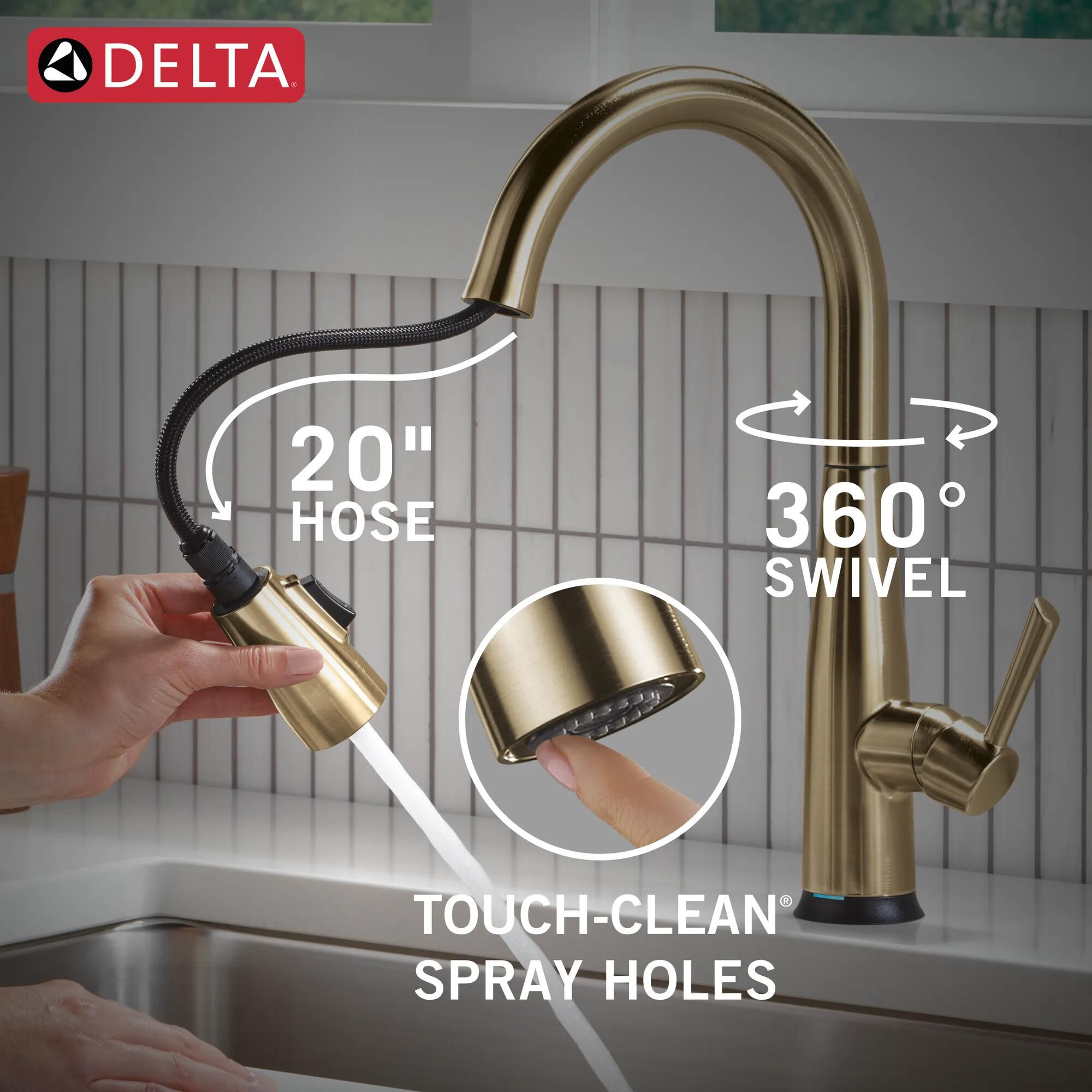 Touch2O® Technology Kitchen Faucet with Touchless Technology in