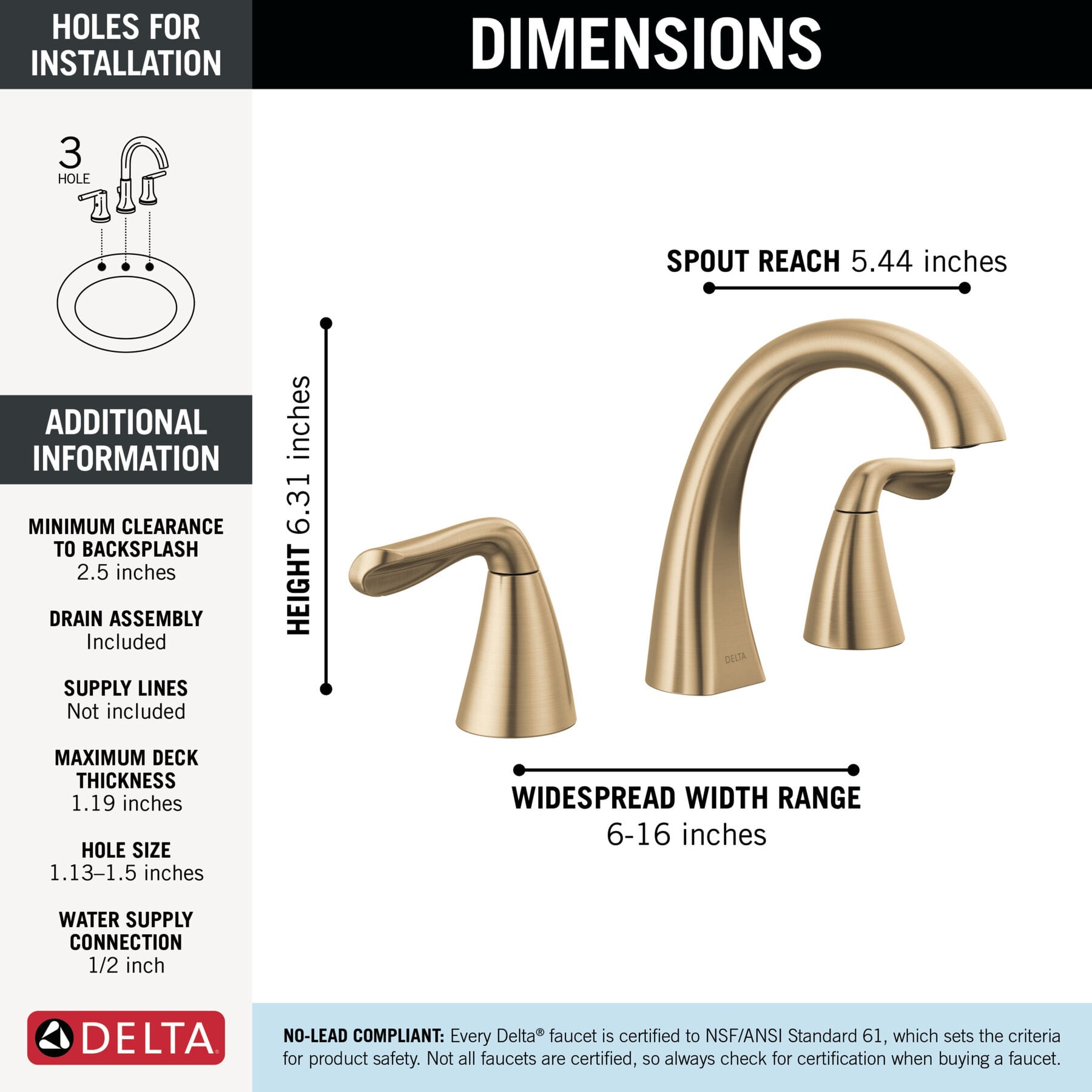 Two Handle Widespread Bathroom Faucet