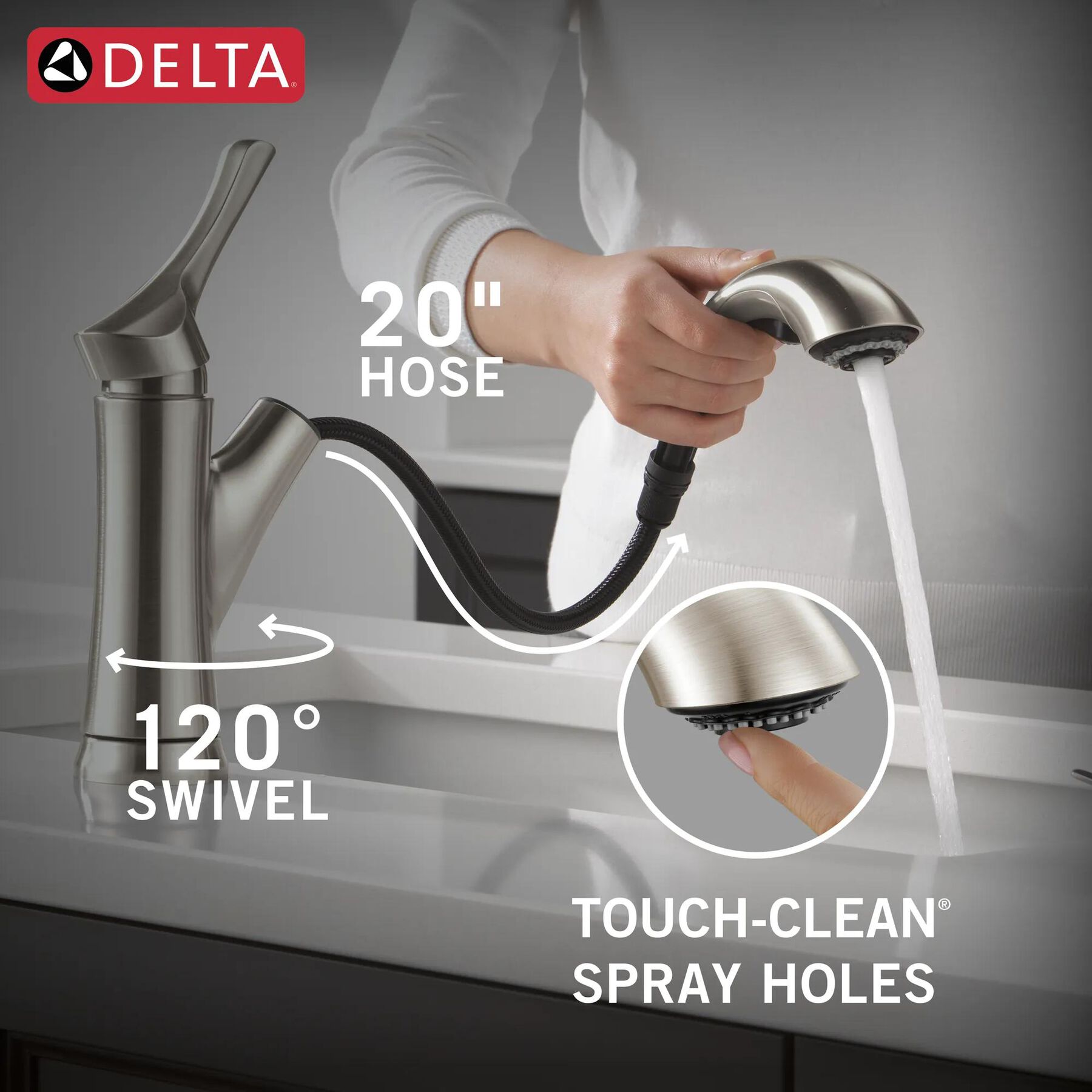 Single Handle Pull-Out Kitchen Faucet (Recertified)