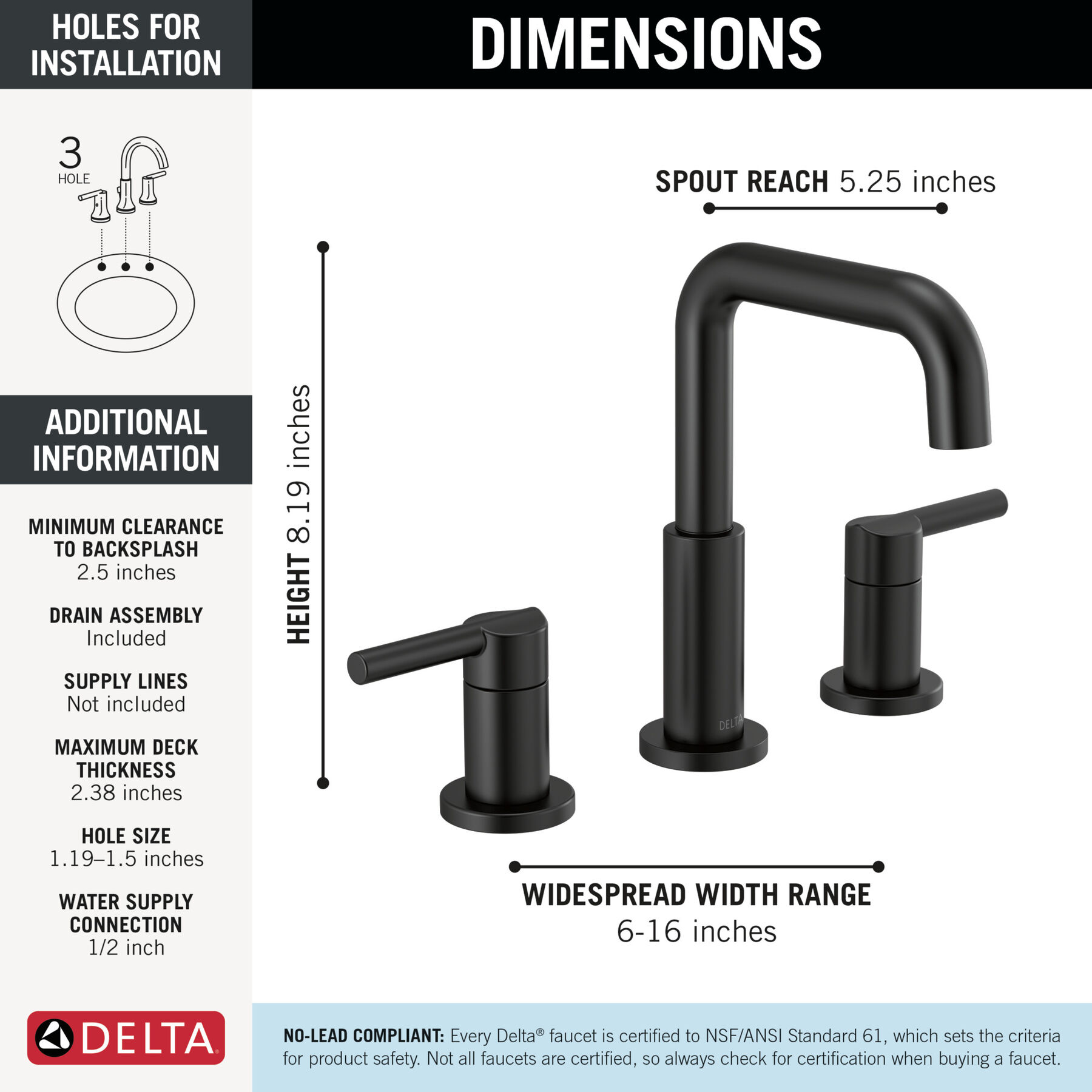 Two Handle Widespread Bathroom Faucet