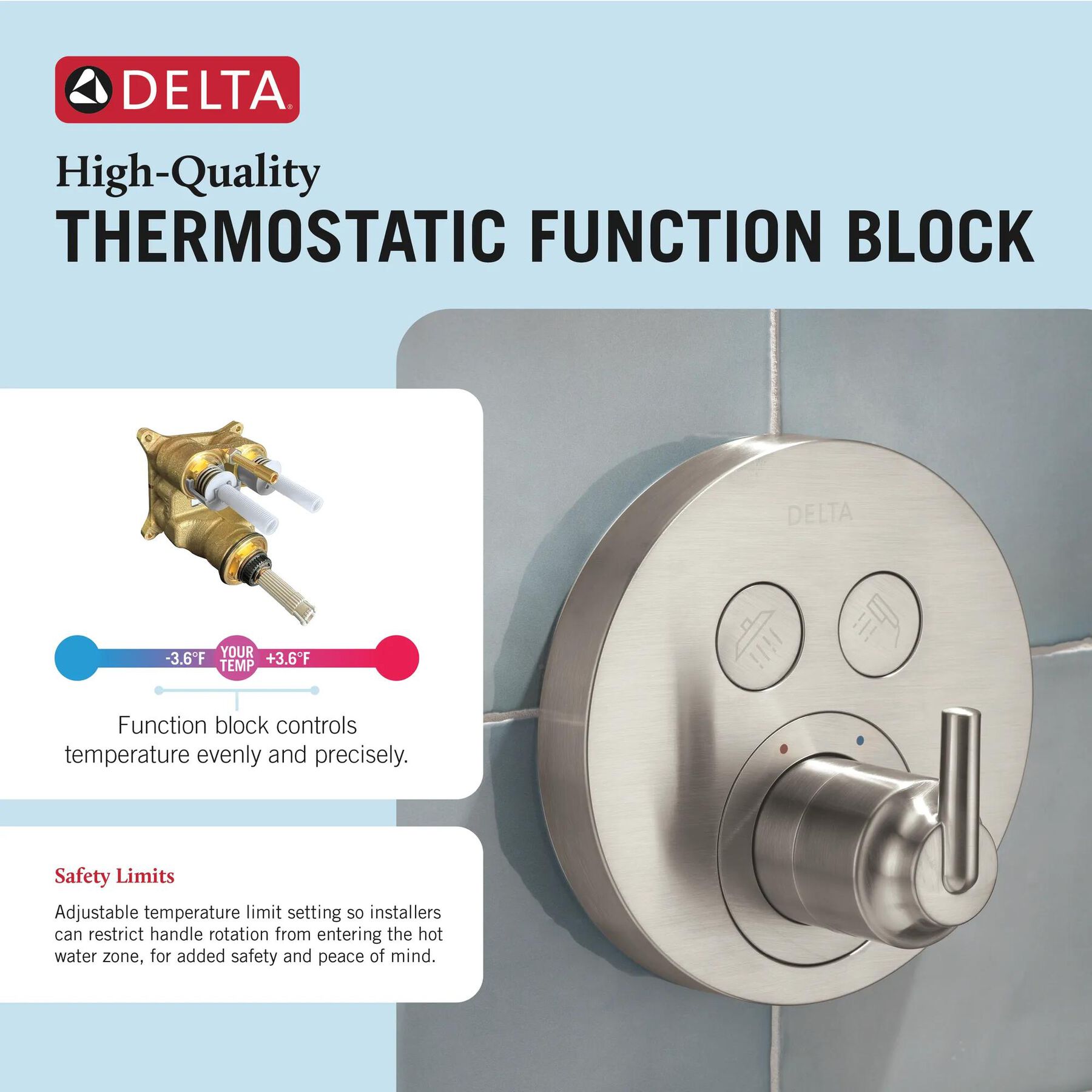 Round Contemporary Push-Button Shower